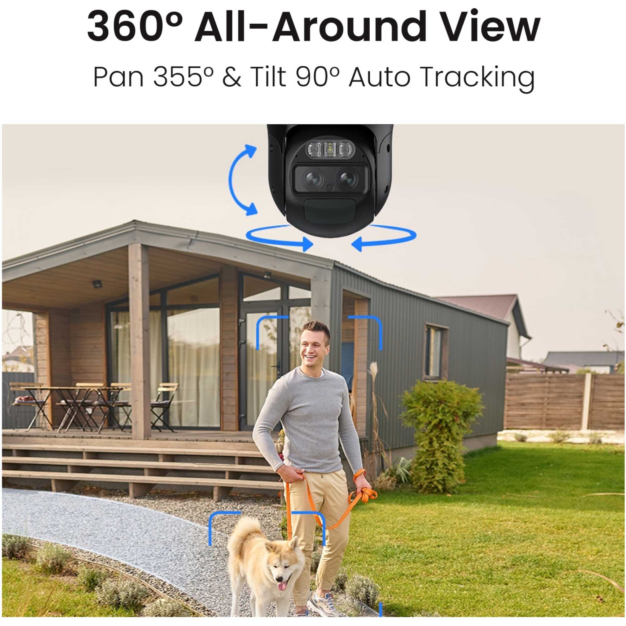 Trackmix Series 4K Dual-Lens PTZ Auto Track WiFi Outdoor Security Camera + 64GB