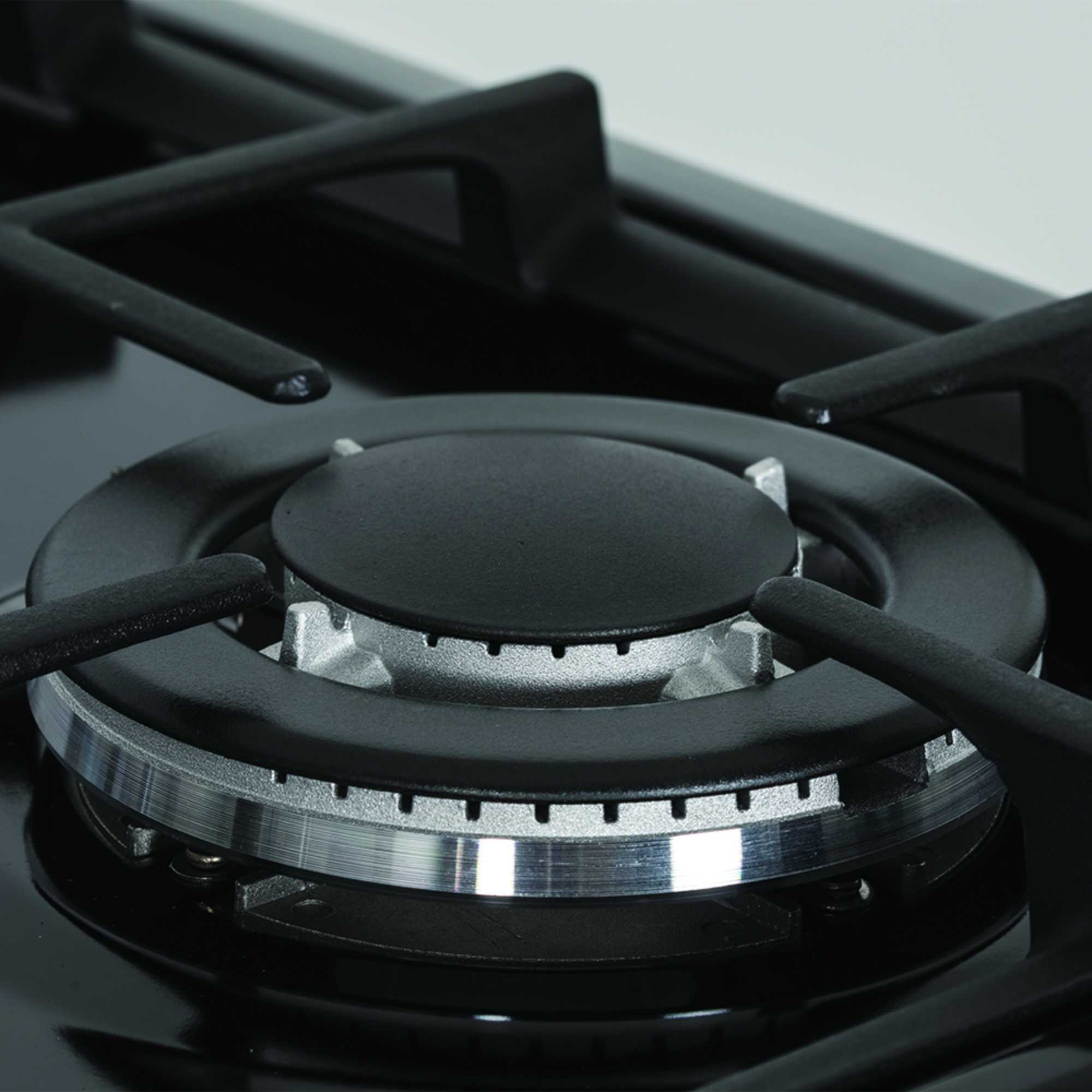 C60DFDOBL 600mm Dual Fuel Double Cooker with Wok Burner - Black