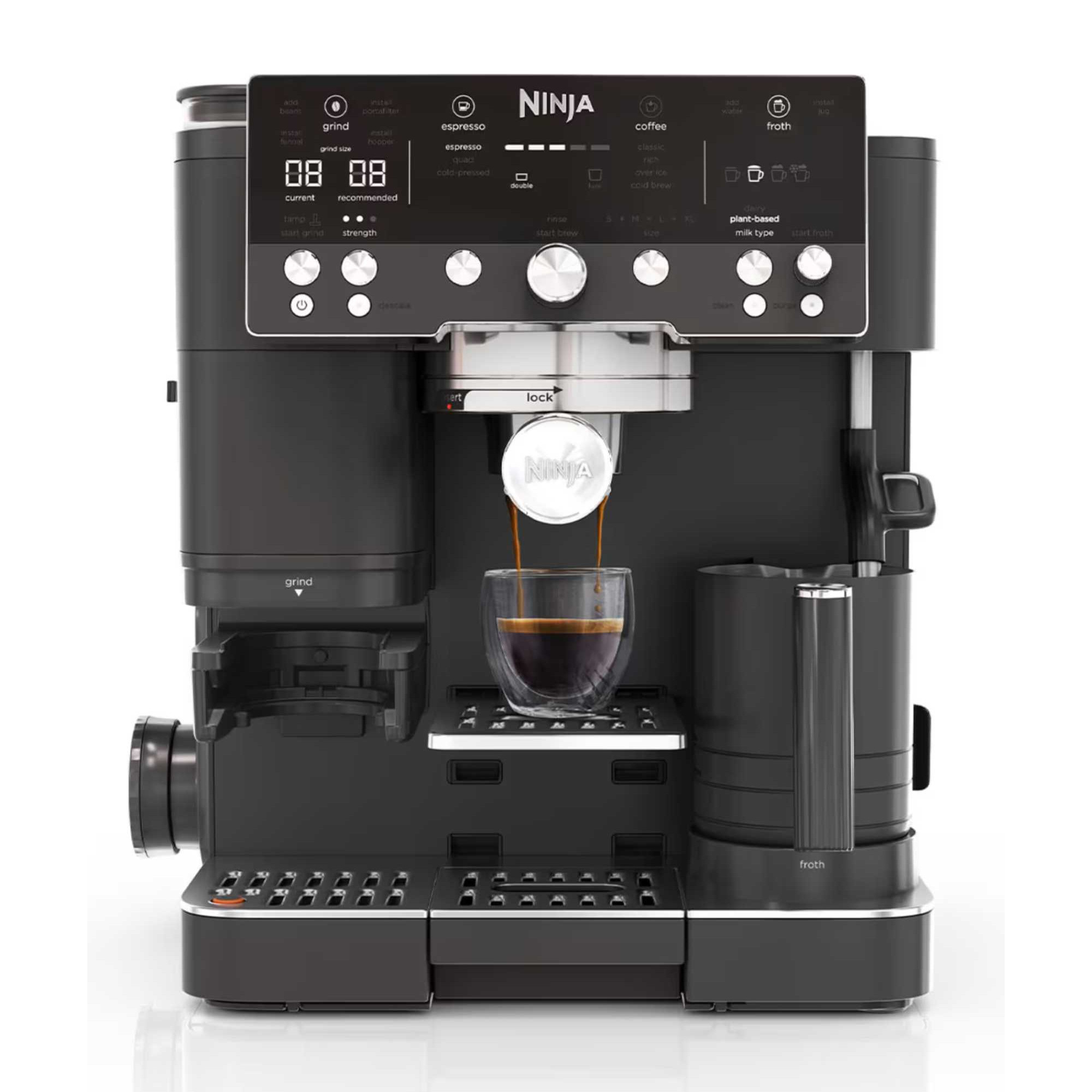 ES601UKBK Luxe Cafe Premier 15+ Preset Dual Froth Espresso Machine - Black