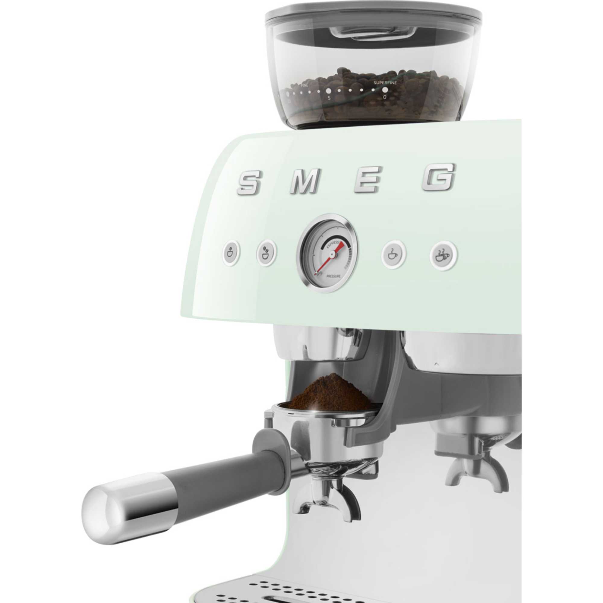 EGF03PGUK 50's Style Espresso Coffee Machine with Grinder - Pastel Green