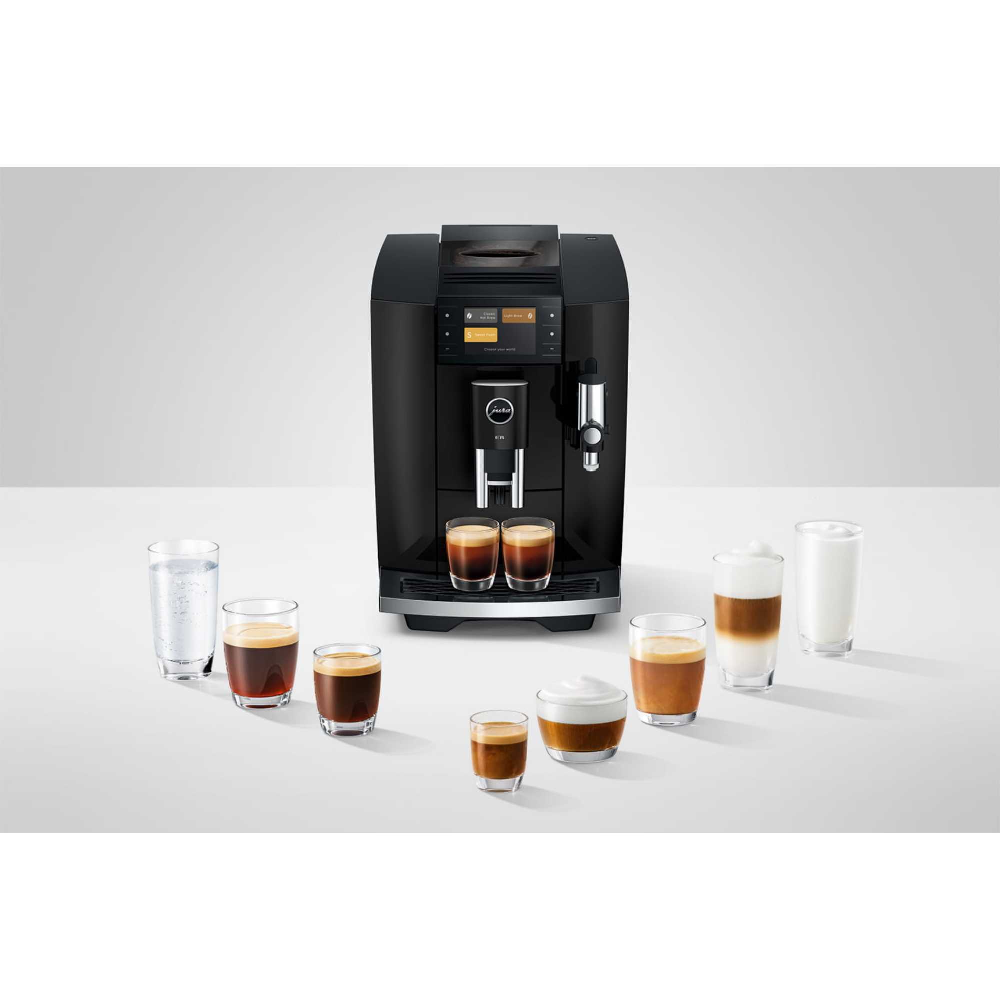 E8 Smart Bean to Cup Coffee Machine - Piano Black