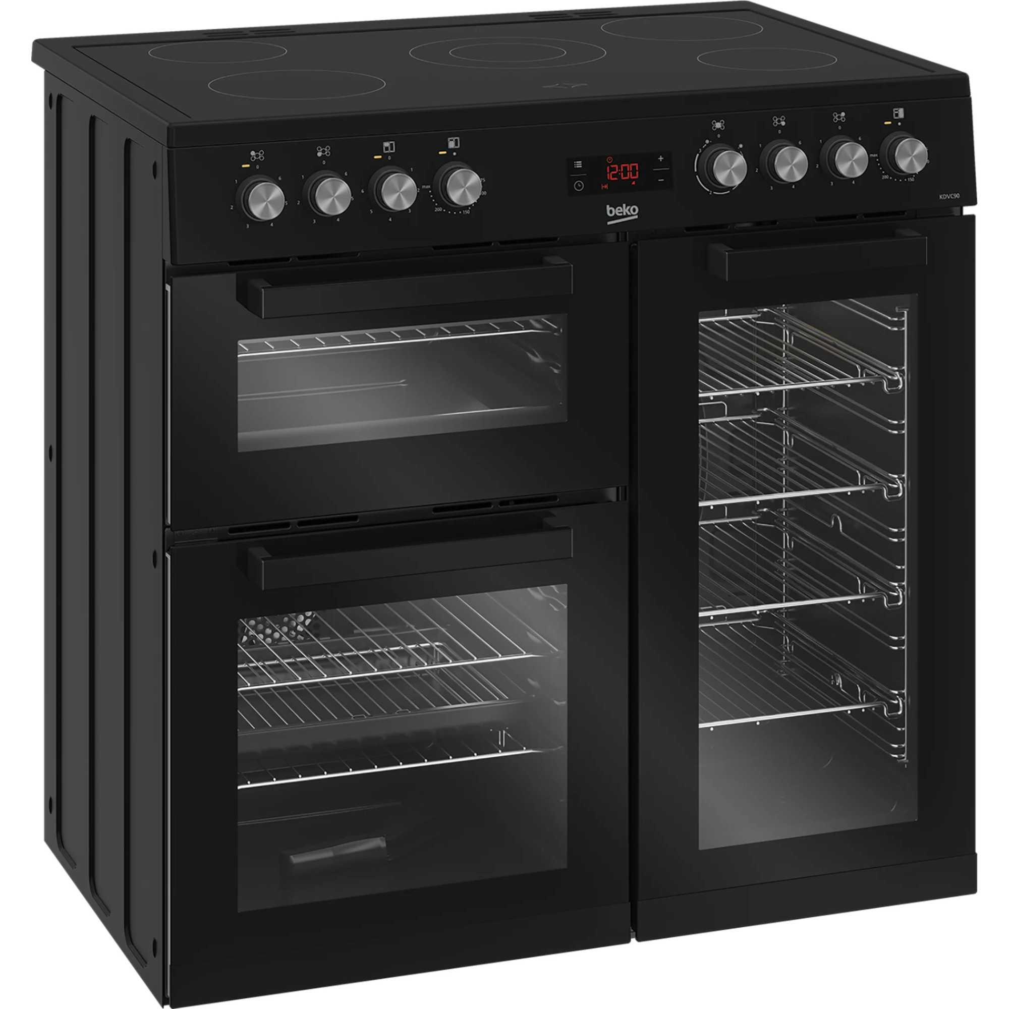 90cm Double Oven Range Cooker with 5 Ceramic Hobs - KDVC90K
