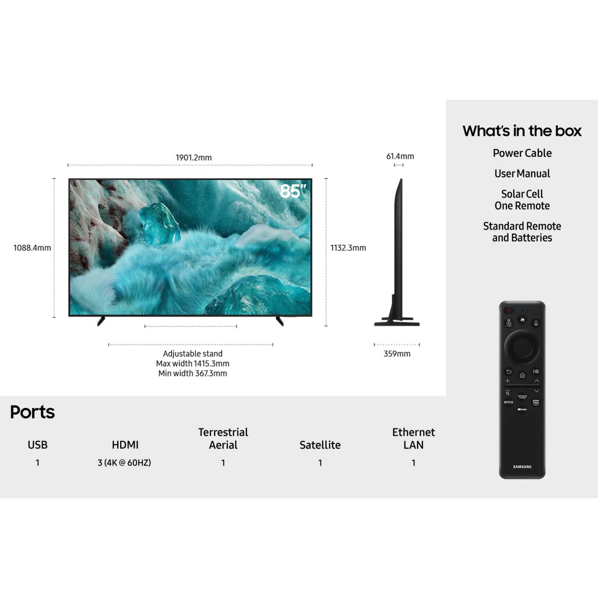 Q7F2 85" QLED 4K Vision AI Smart TV - QE85Q7F2