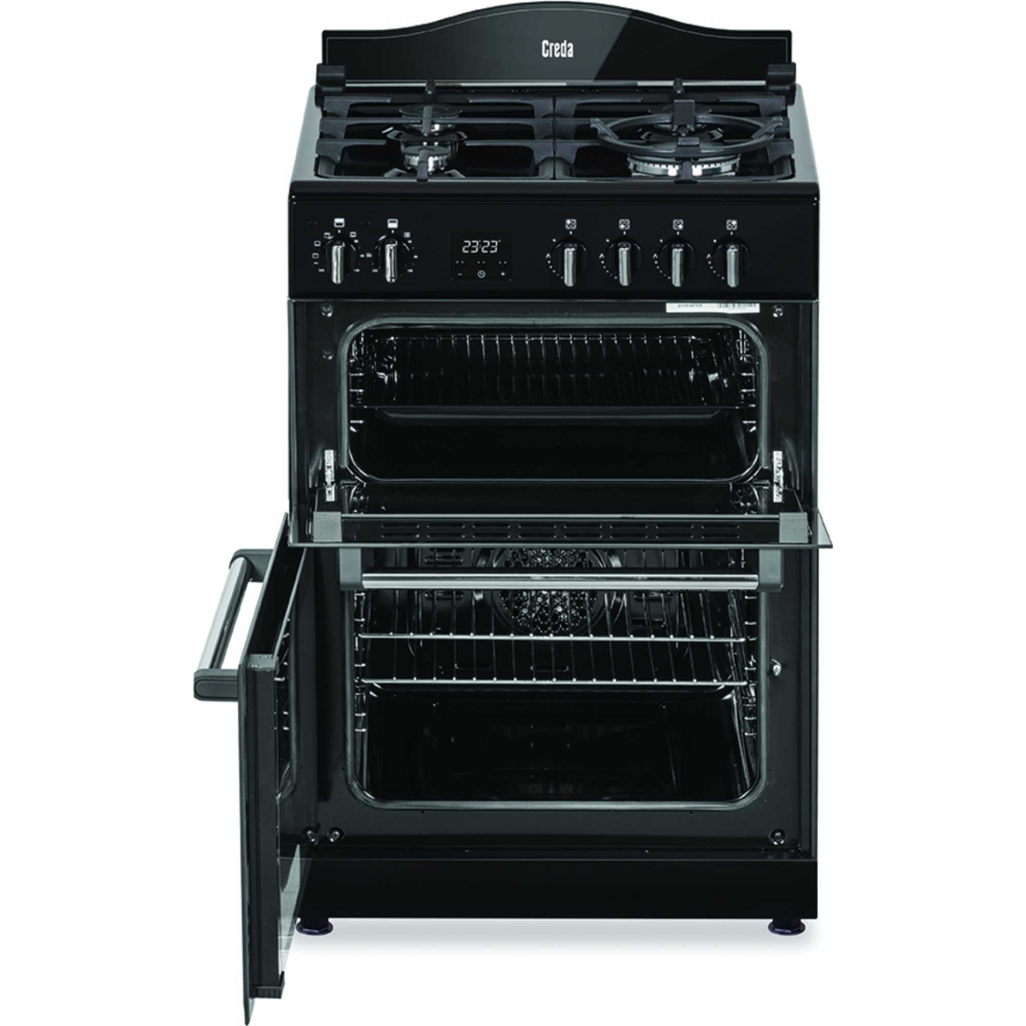 C60DFMRBL 600mm Dual Fuel Cooker with Wok Burner - Black