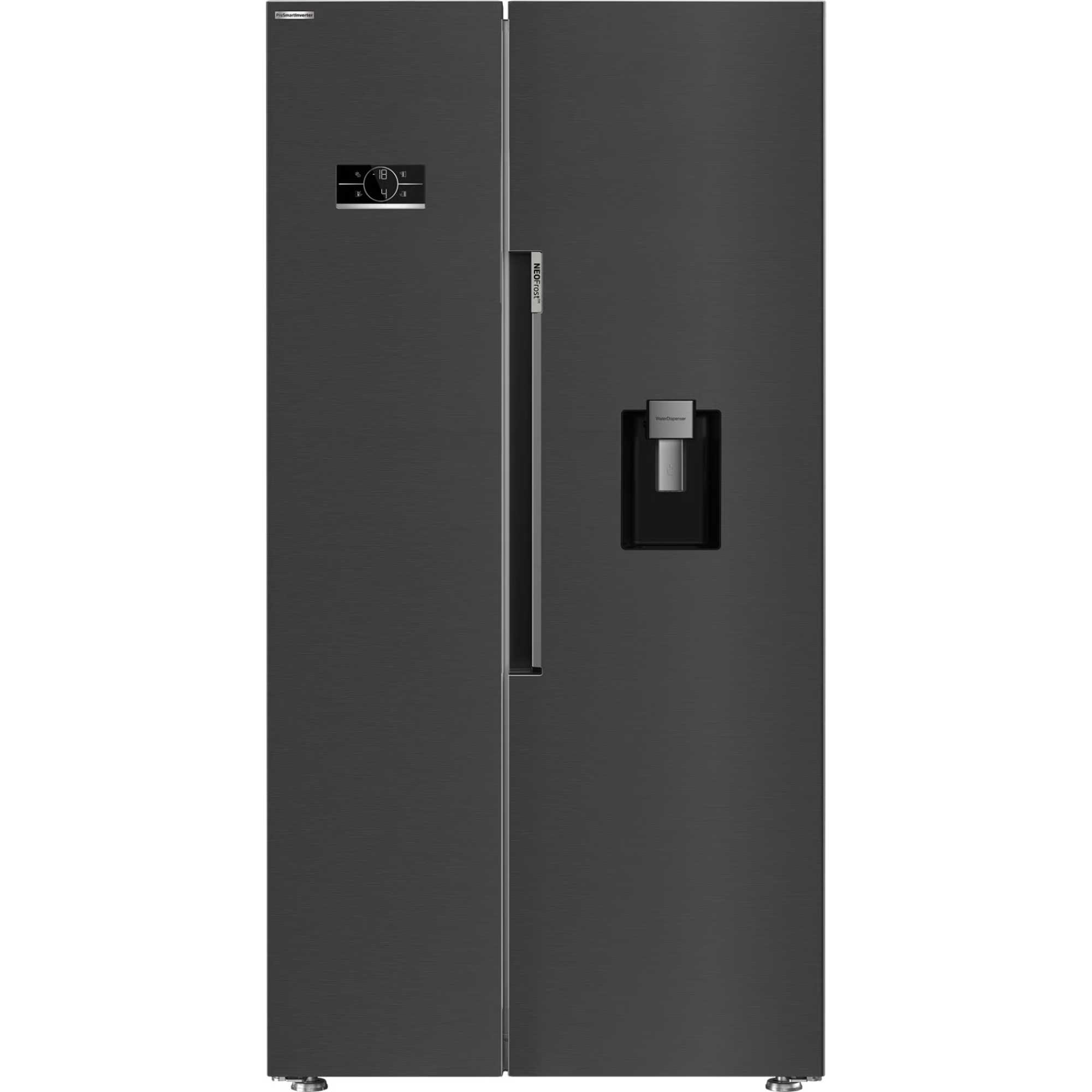 ASD2442VPZ 576L American Style NeoFrost Fridge Freezer - Black Steel