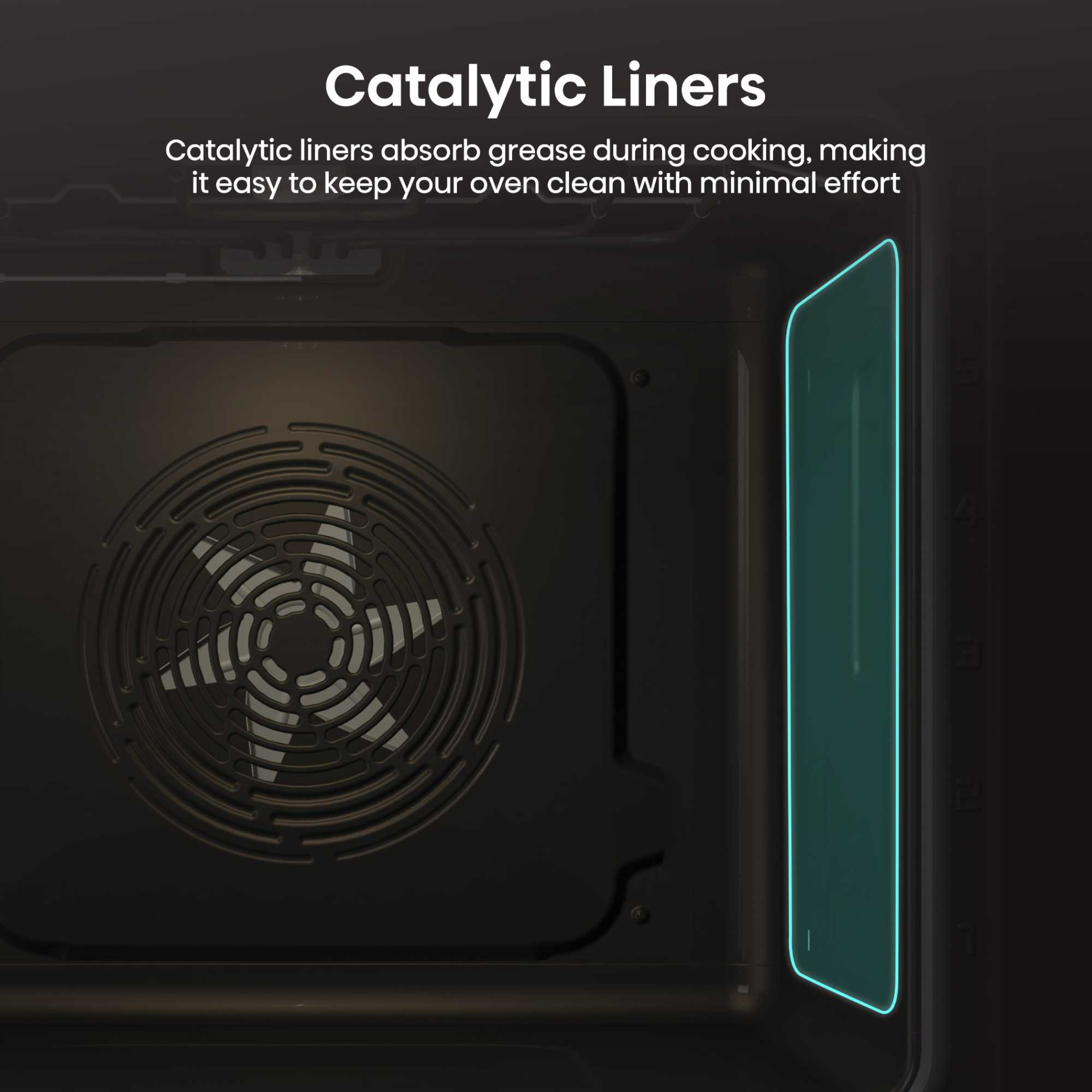 BI624CBPGUK 77L Built-in Catalytic Oven - Black