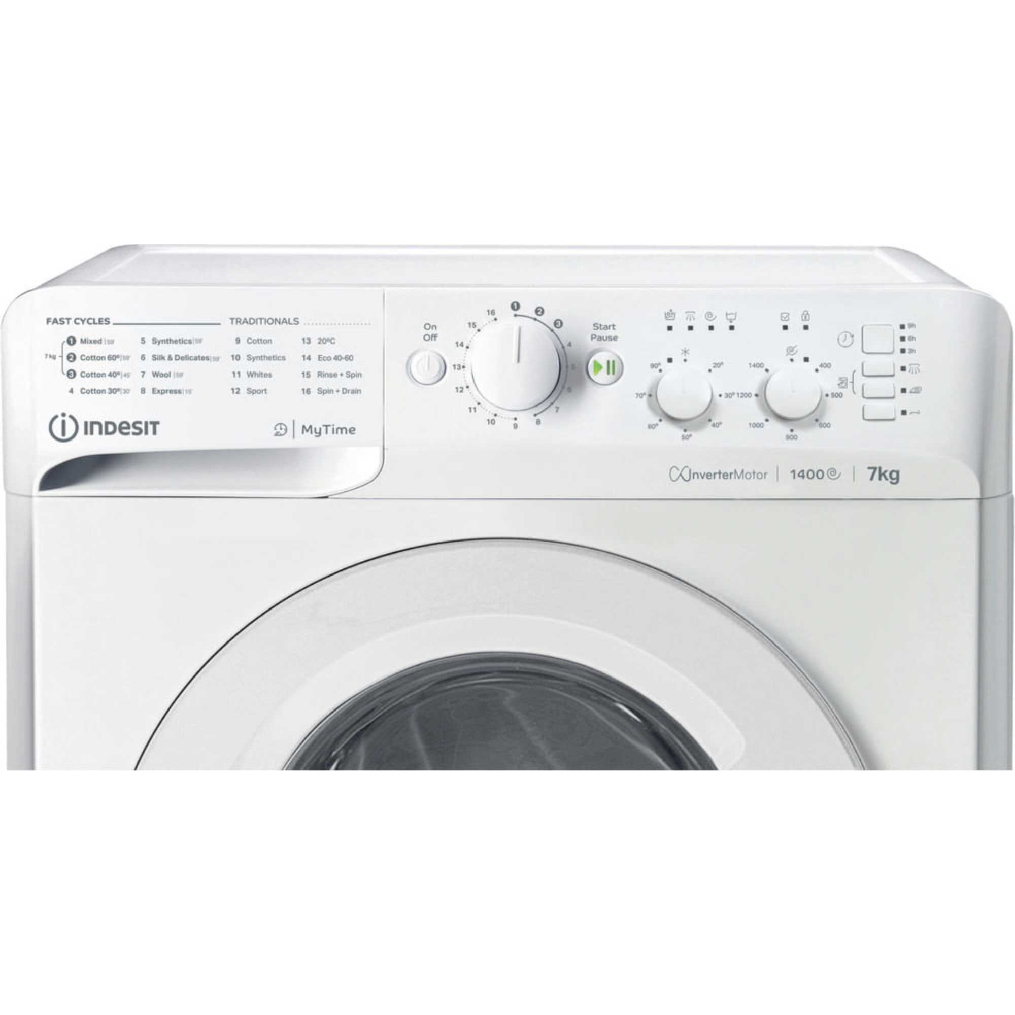 MyTime 7kg 1400rpm Washing Machine - MTWC 71485 W UK
