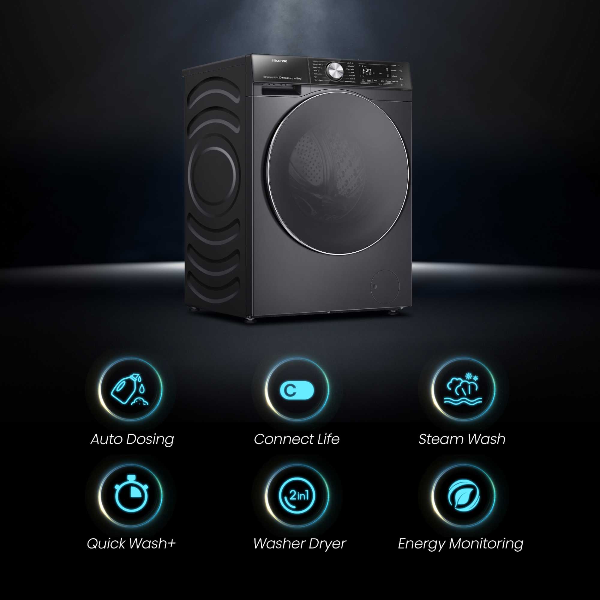 WD5S1045BB 5S Series 10Kg / 6Kg Washer Dryer with AutoDose - Black