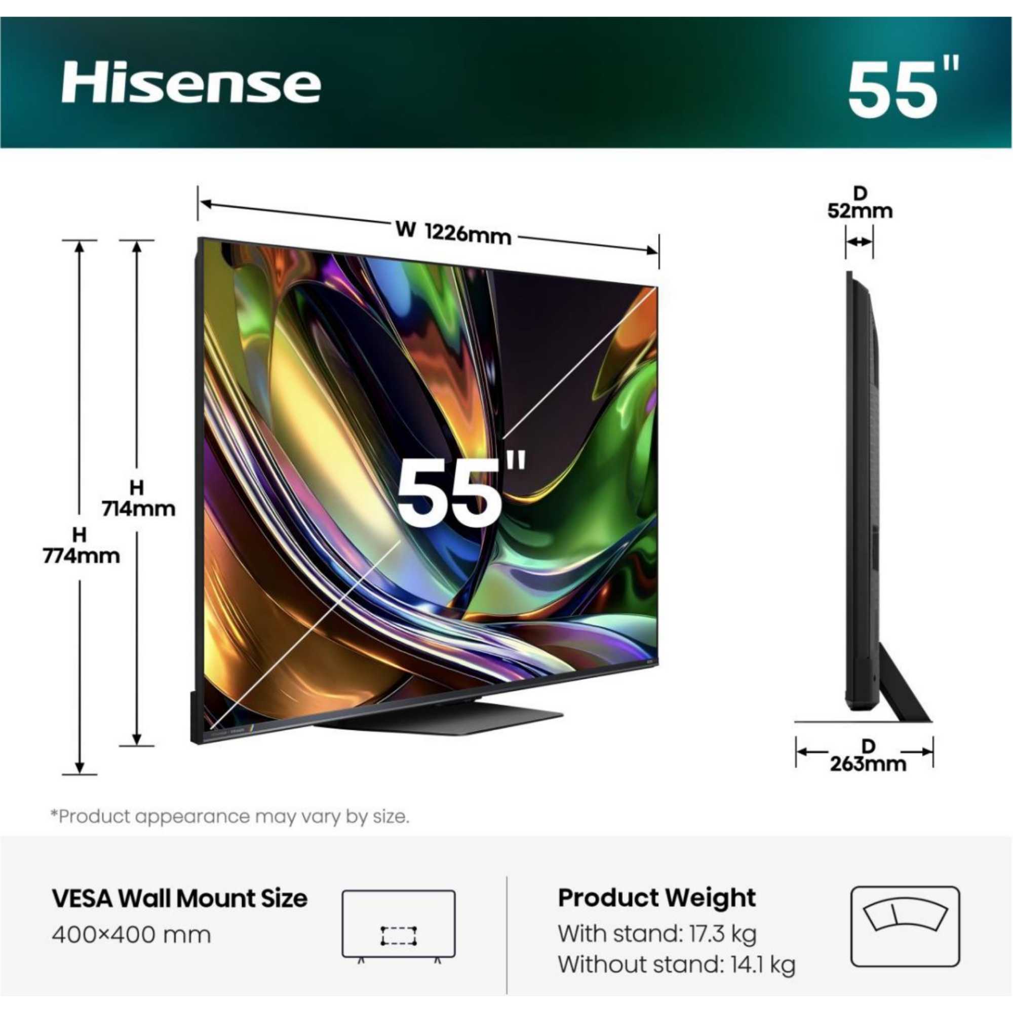 UR8S 55" 4K RGB Mini LED Smart TV -55UR8STUK