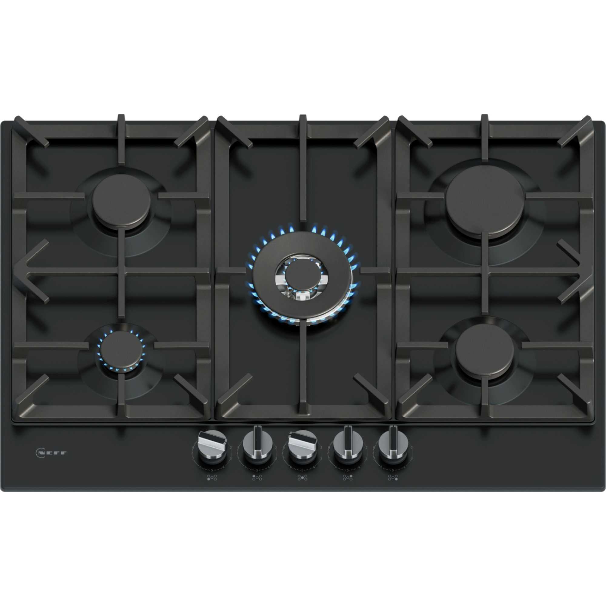 T27CIQ8S0 N70 75cm 5 Burner Gas Hob - Black
