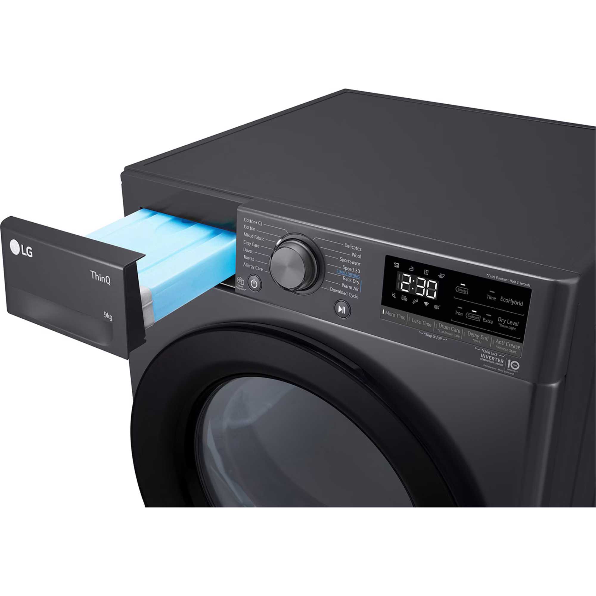 FDV309GN Dual Inverter 9kg Heat Pump Tumble Dryer - Slate Grey