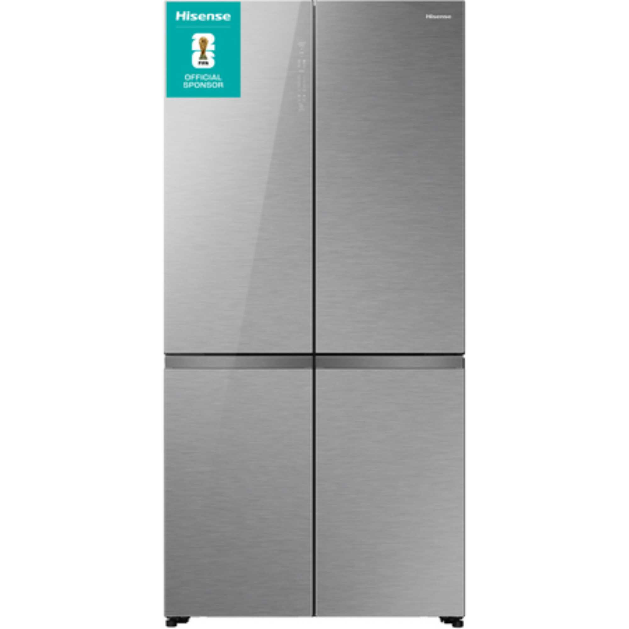 RQ768N4GVE 591L Total No Frost American Style Fridge Freezer - Silver Glass
