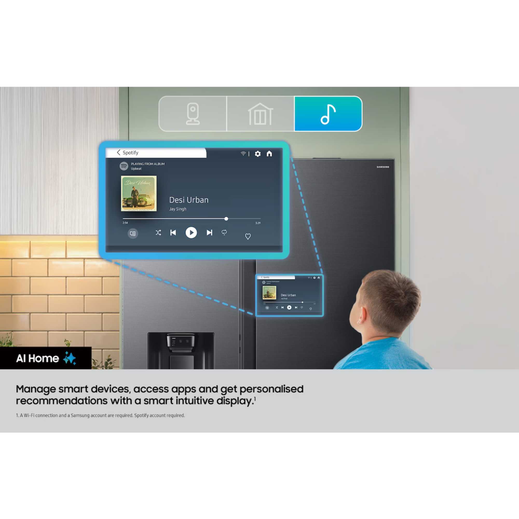 RM90F67CECEU 654l Bespoke AI Series 9 American Style Fridge Freezer - Black