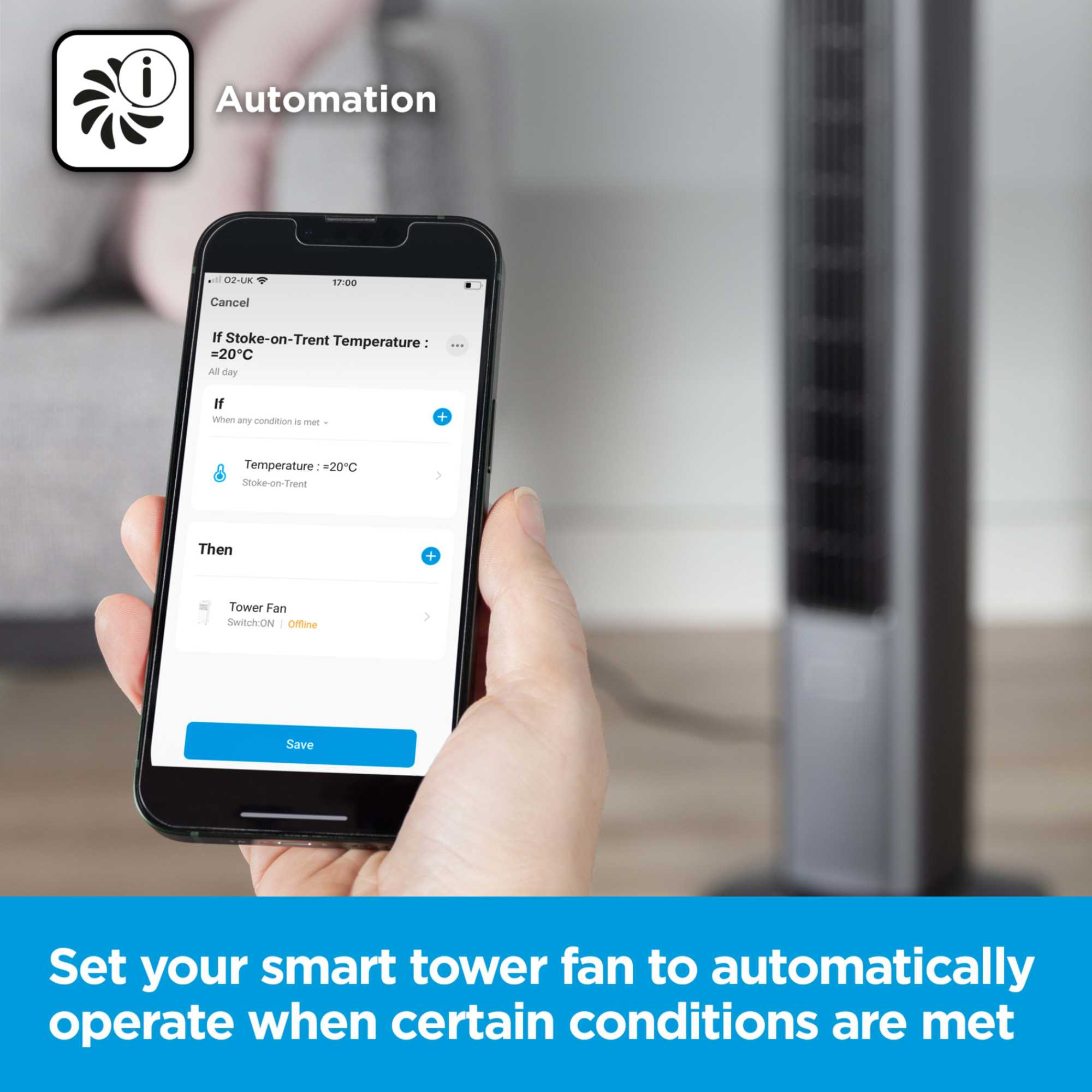 BXFT50008GB Smart Tower Fan - Black