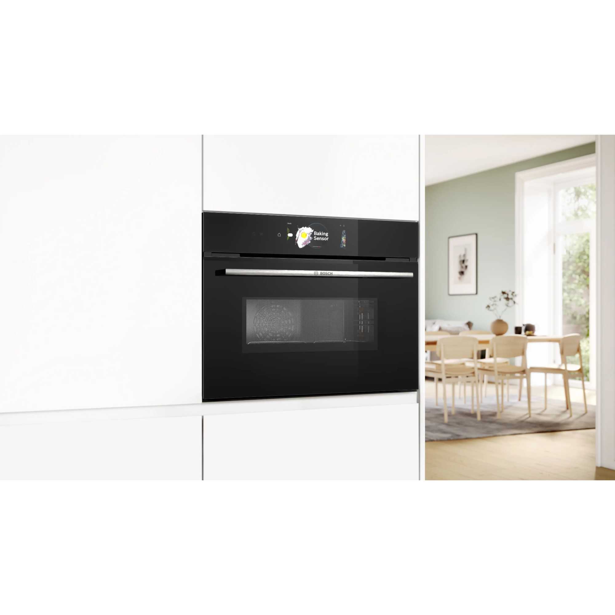 Series 8 CMG778NB1 Built-In Compact Oven with Microwave Function - Black