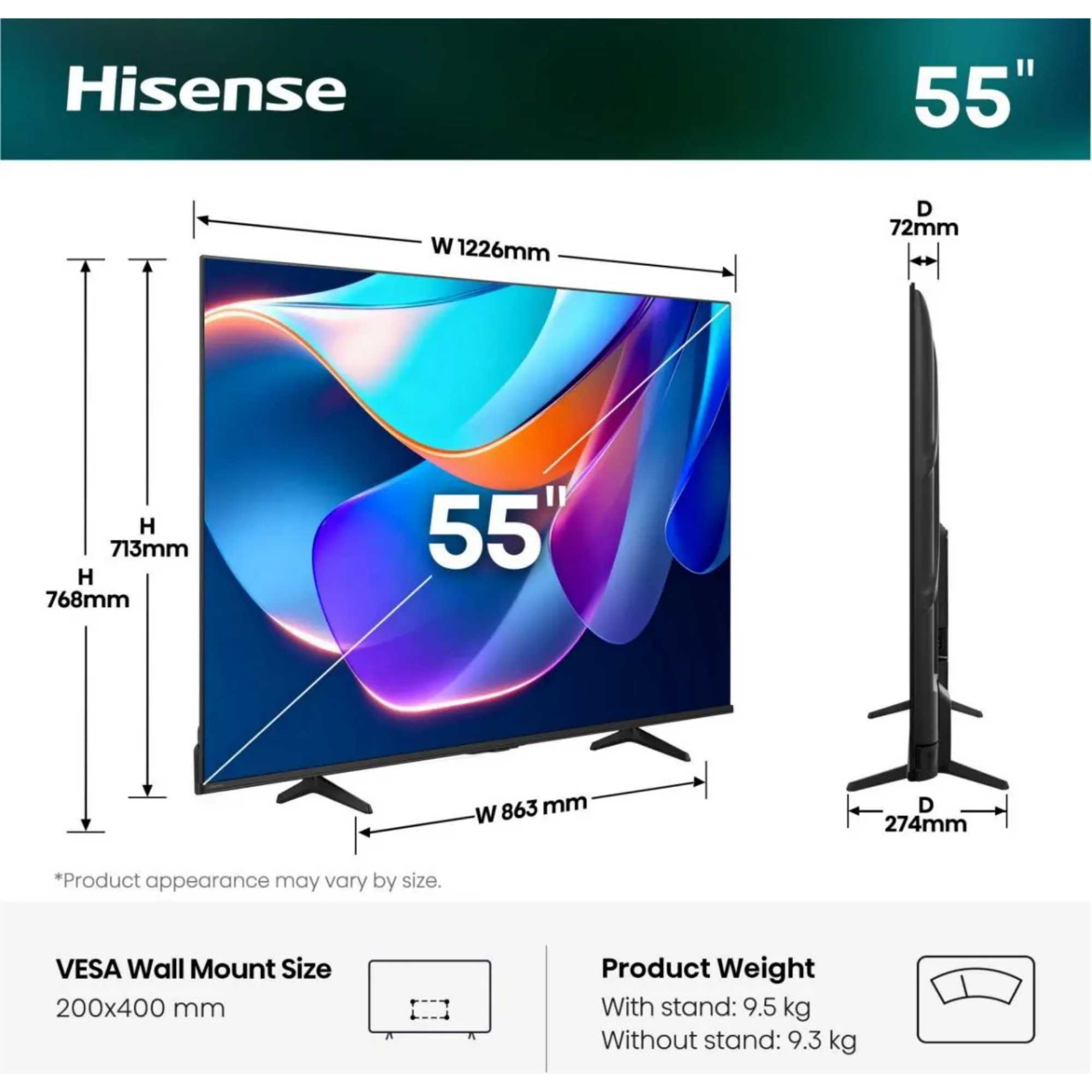 55" A6S 4K Ultra HD 60Hz Smart TV - 55A6STUK