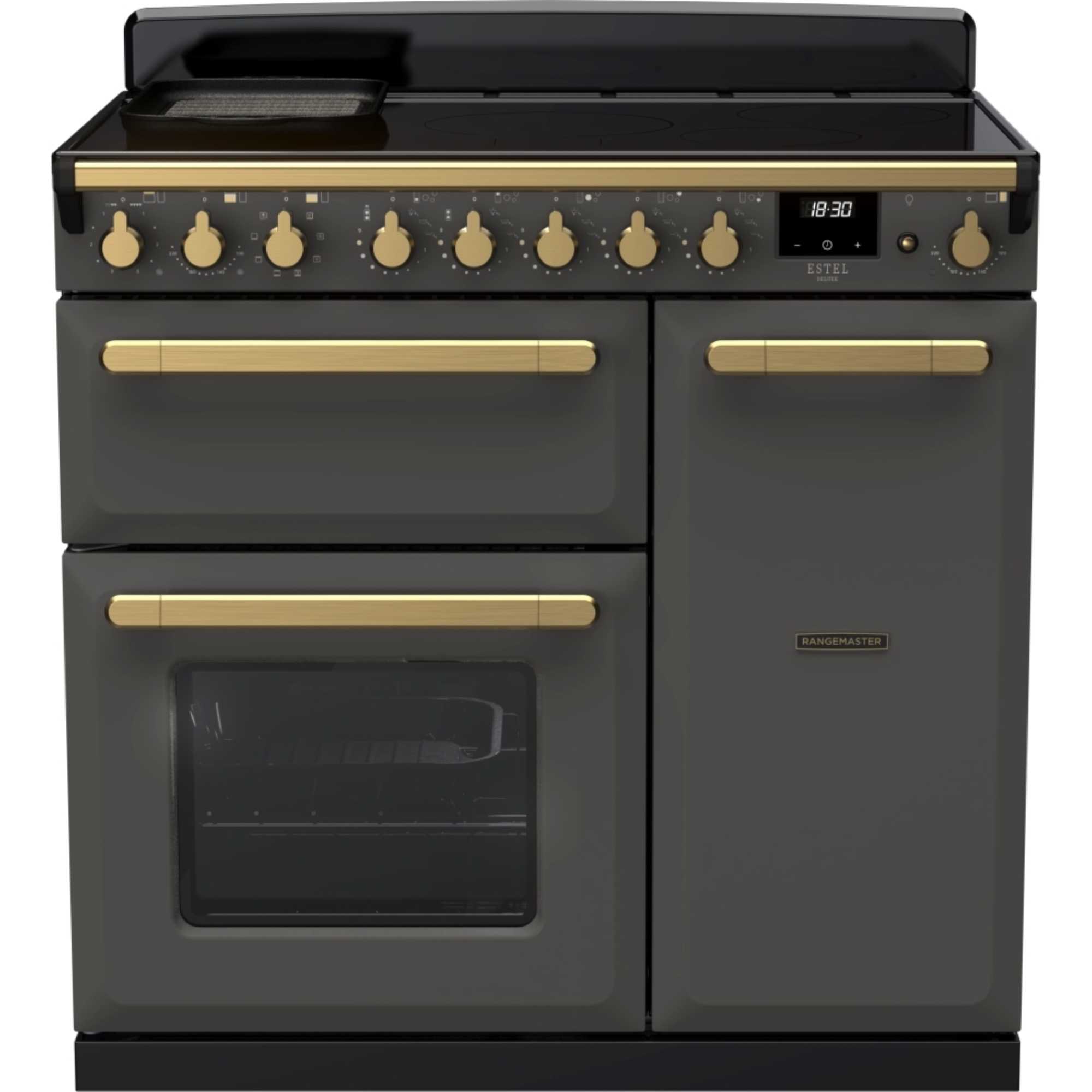 Estel Deluxe ESDL90EIP 90cm Induction Range Cooker - Slate & Brass