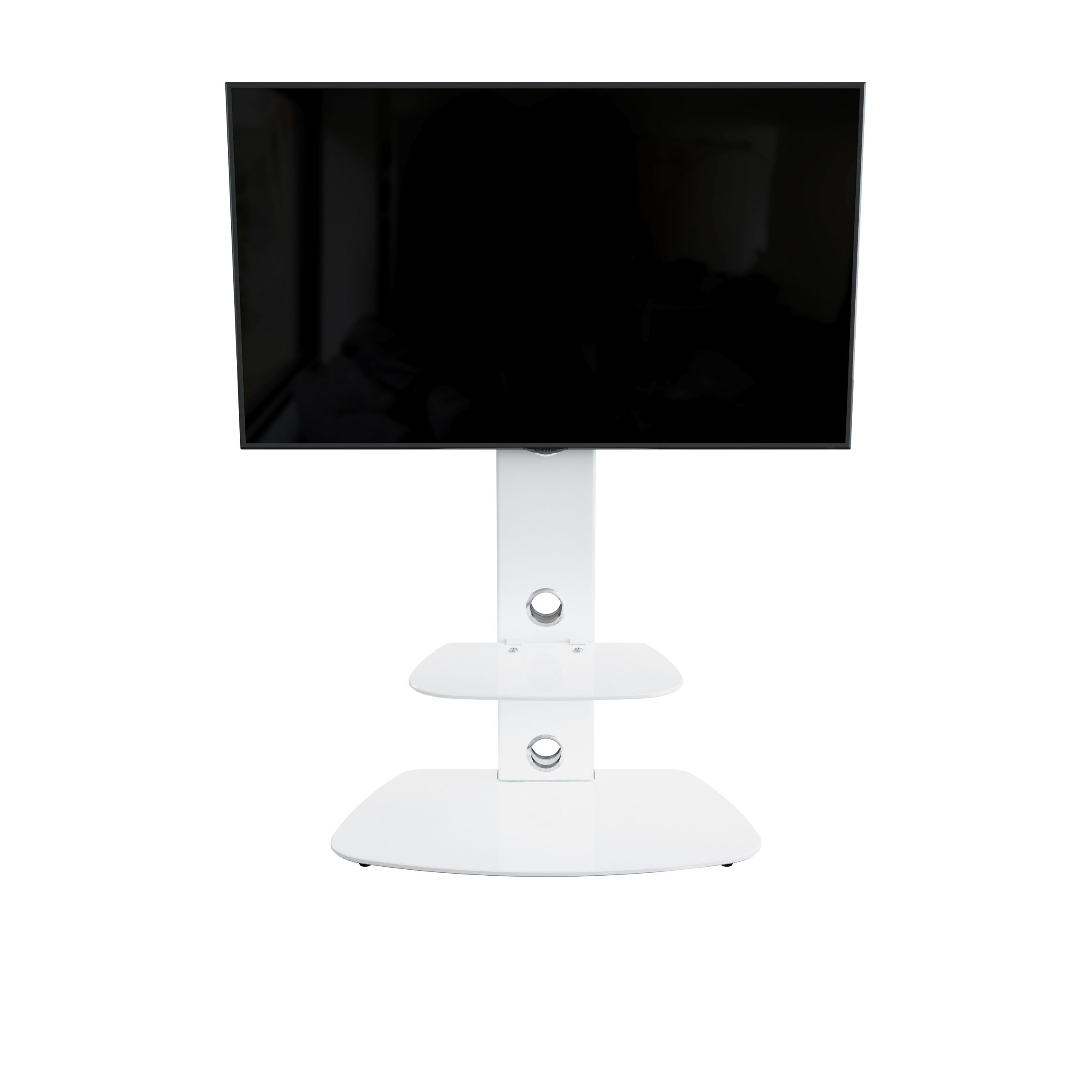 Lucerne 70cm Curved Pedestal TV Stand - Stain White - FSL700LUCSWW