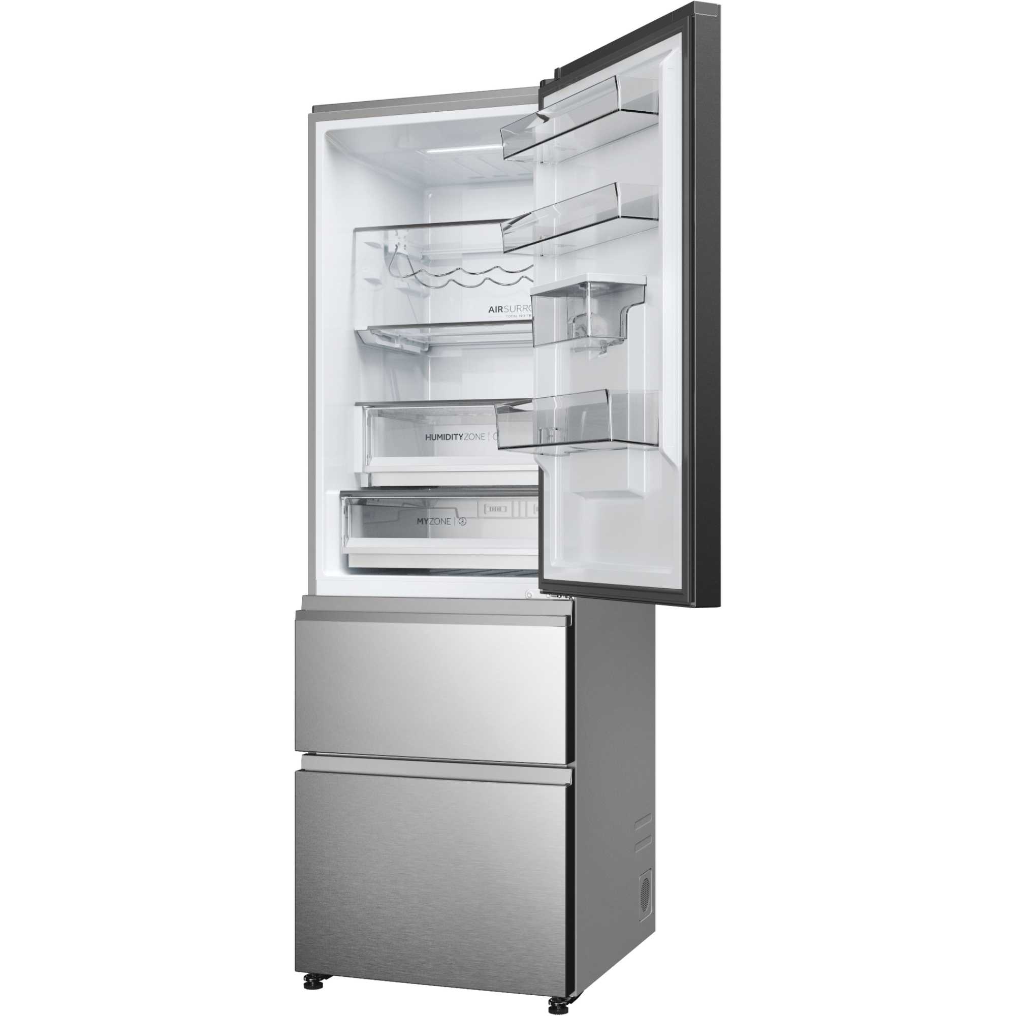HTW5618DWMG 600mm Total No Frost Fridge Freezer - Stainless Steel