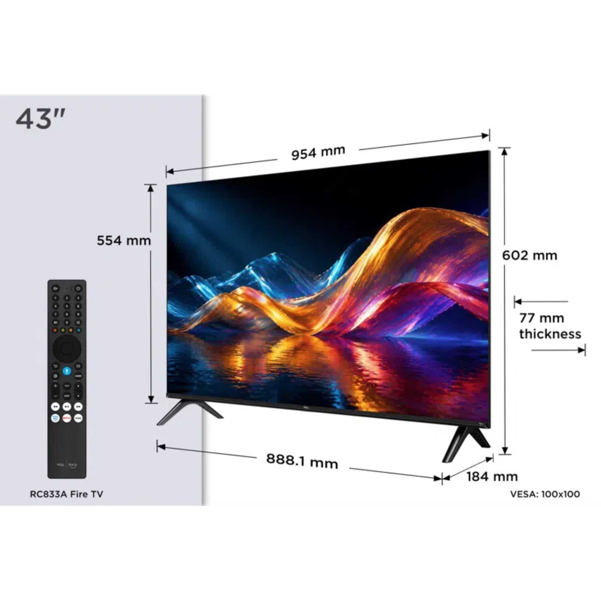 V5D-UK 43" Full HD HDR QLED Freely Smart TV - 43V5DUK