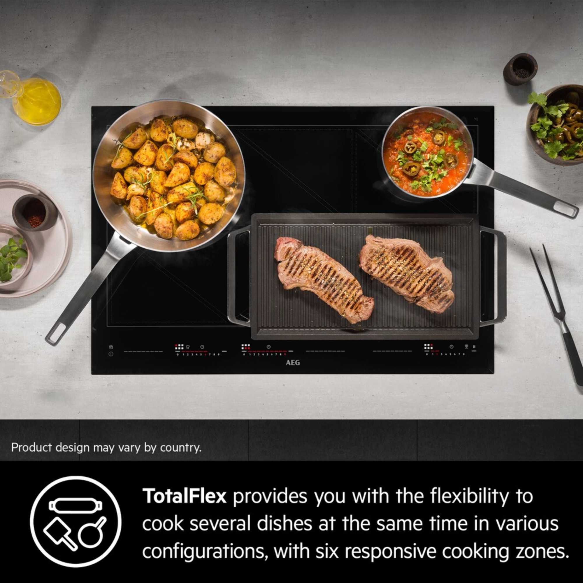 6000 TO84IA00FB 80cm TotalFlex Built-In 4-Zone Induction Hob - Black