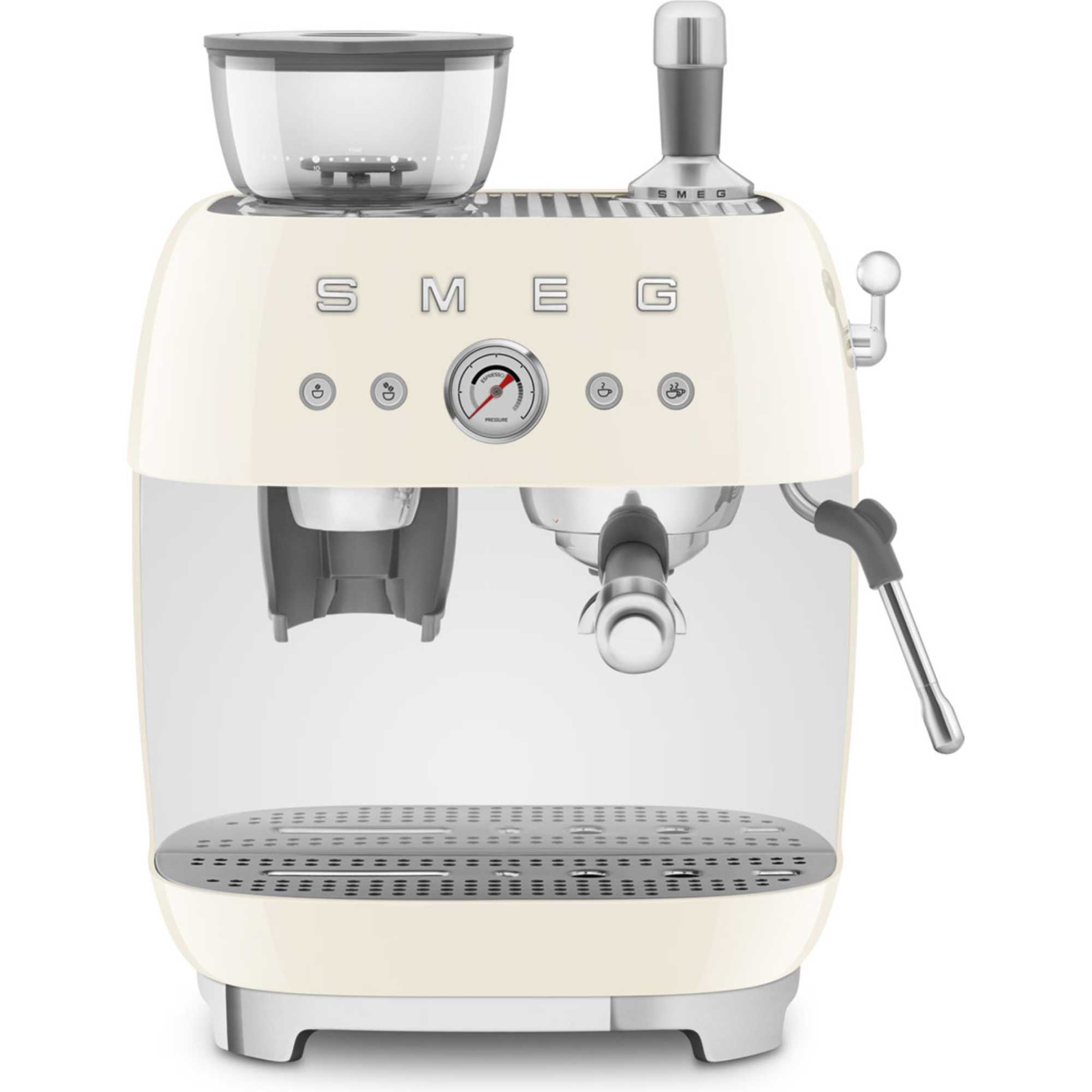 EGF03CRUK 50's Style Espresso Coffee Machine with Grinder - Cream