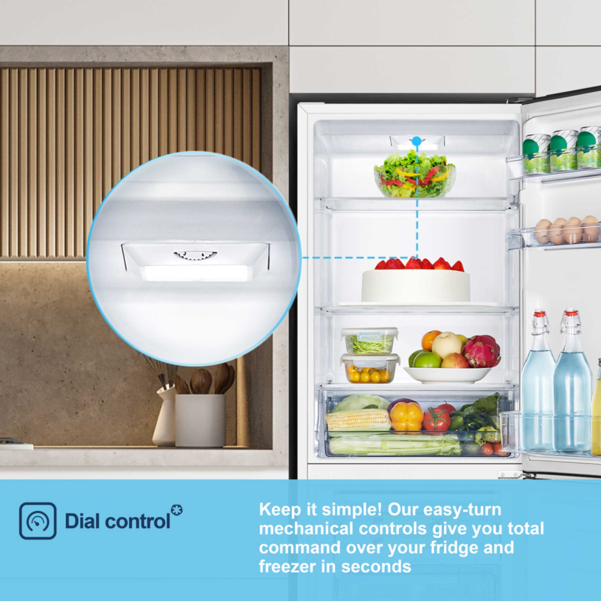 MC55240E 252l Fridge Freezer - White