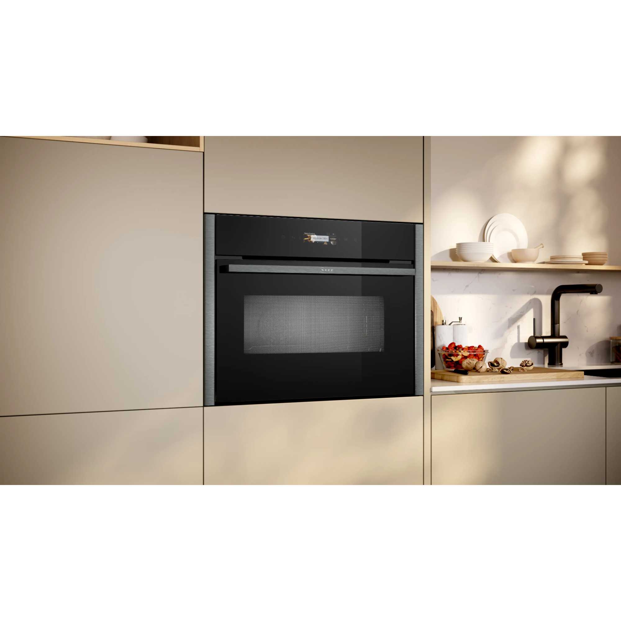 N 70 C24MR21G0B Built-In Compact Smart Single Oven with Microwave Function - Graphite Grey