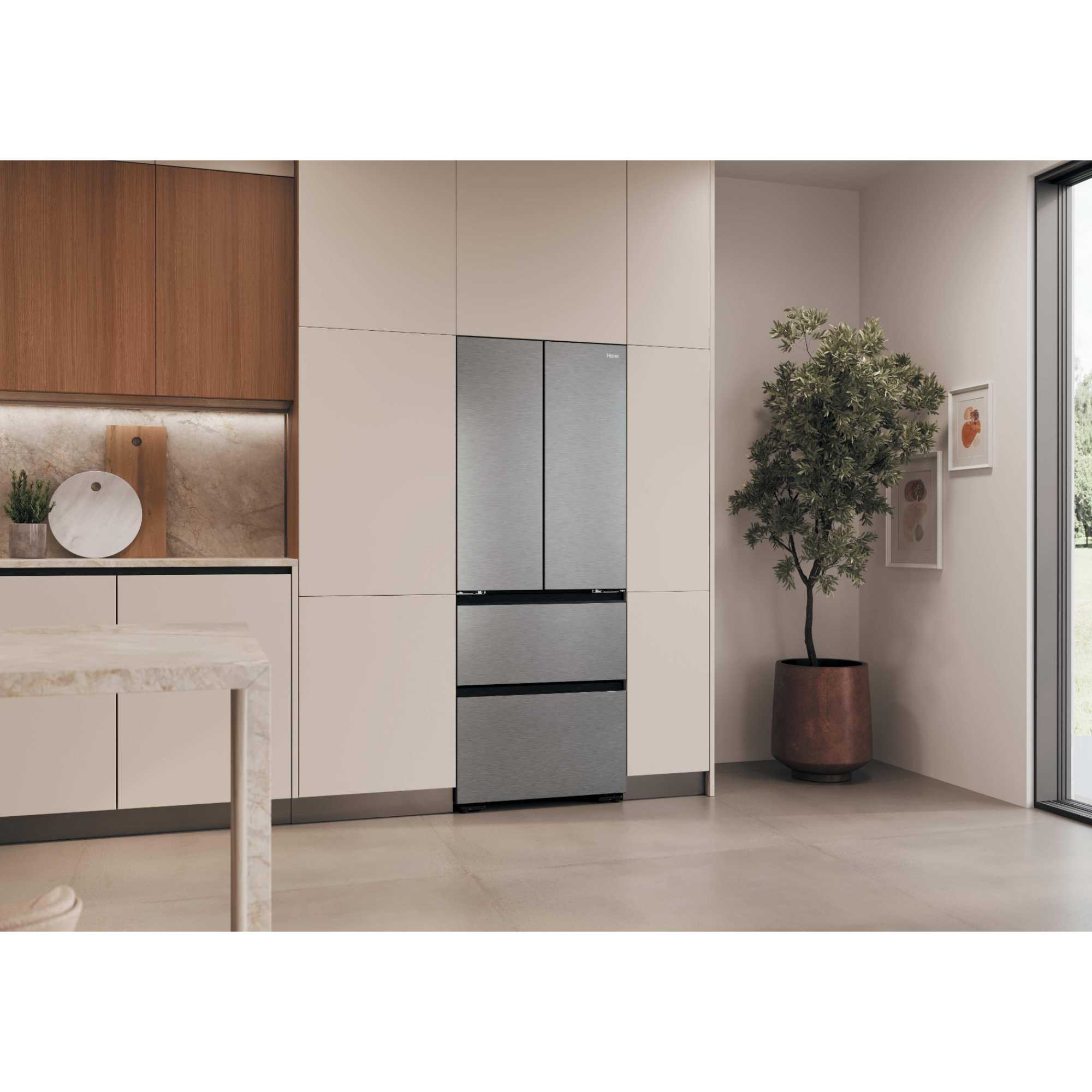 Space-Fit American Style Fridge Freezer 60/40 No Frost - Platinum Inox - HFKR5718DNMM