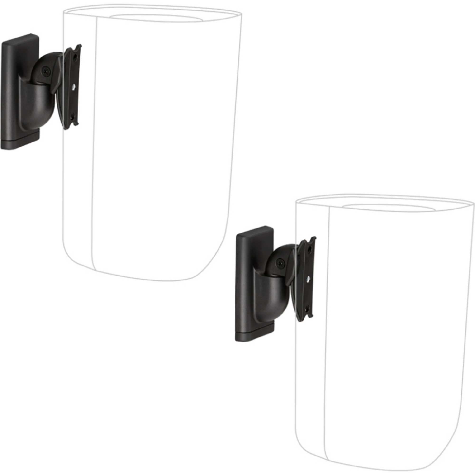 WSWMU2-B2 Speaker Wall Mounts for Bookshelf Speakers up to 4.5kg - Pair