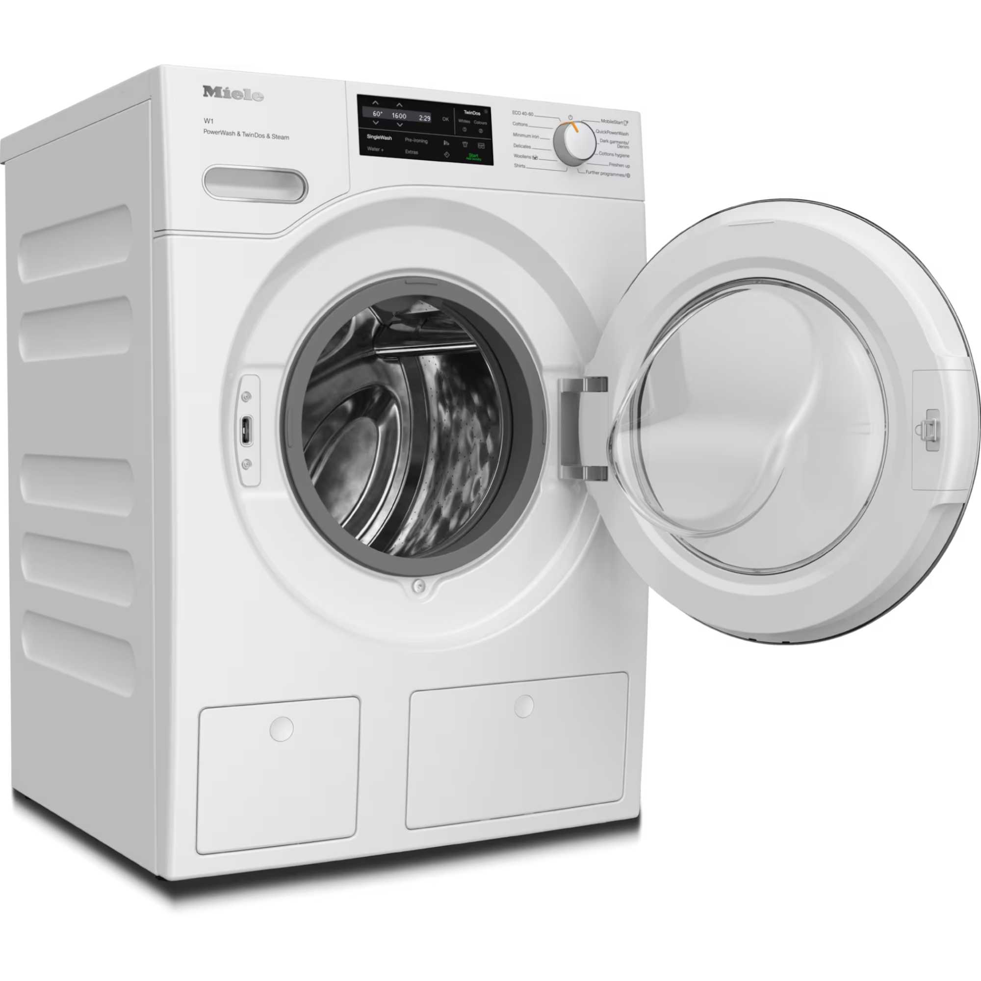 WWJ880 9kg 1600rpm Twin Dos & Steam Washing Machine - White