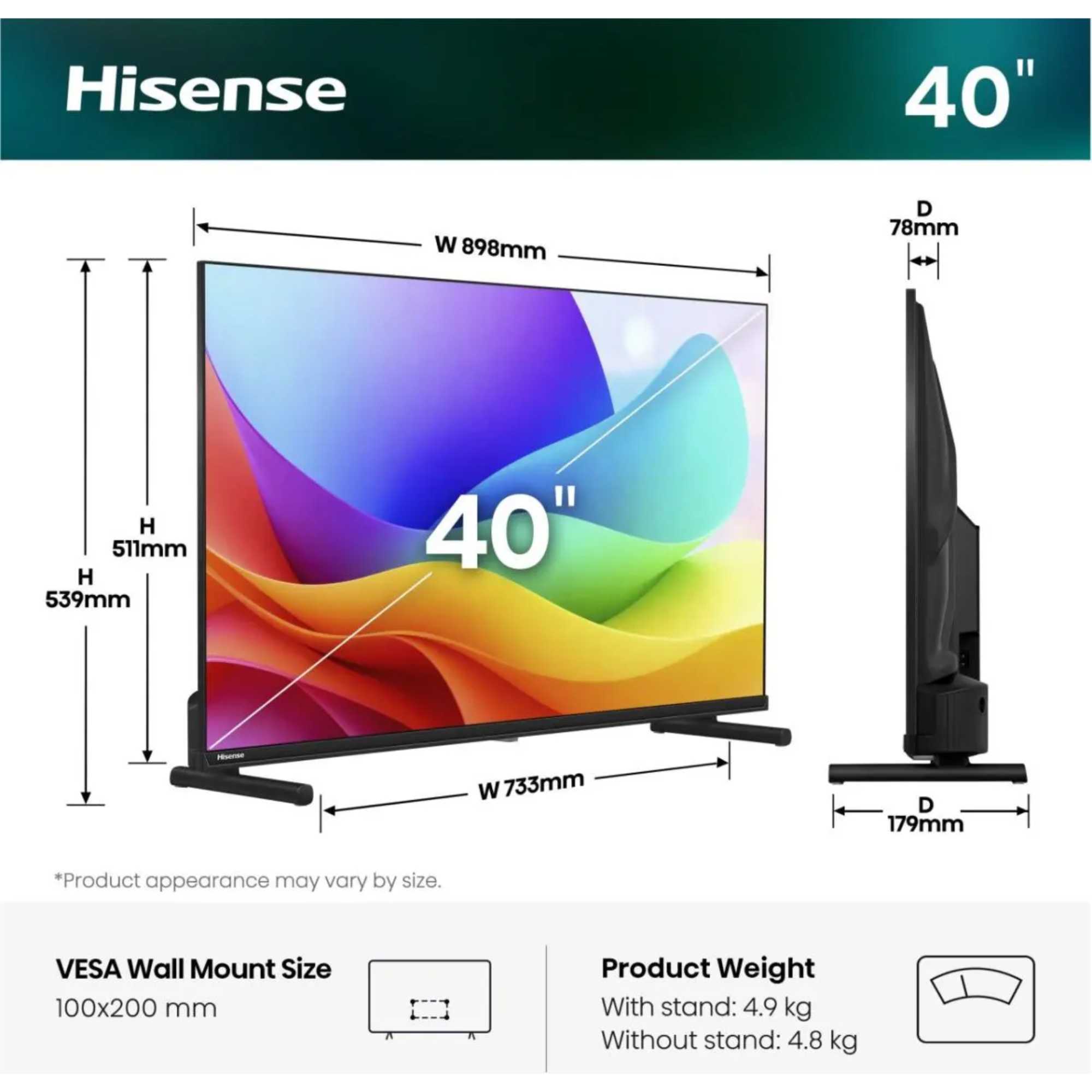 A5S 40" Full 1080 HD Hi-QLED Smart TV - 40A5STUK