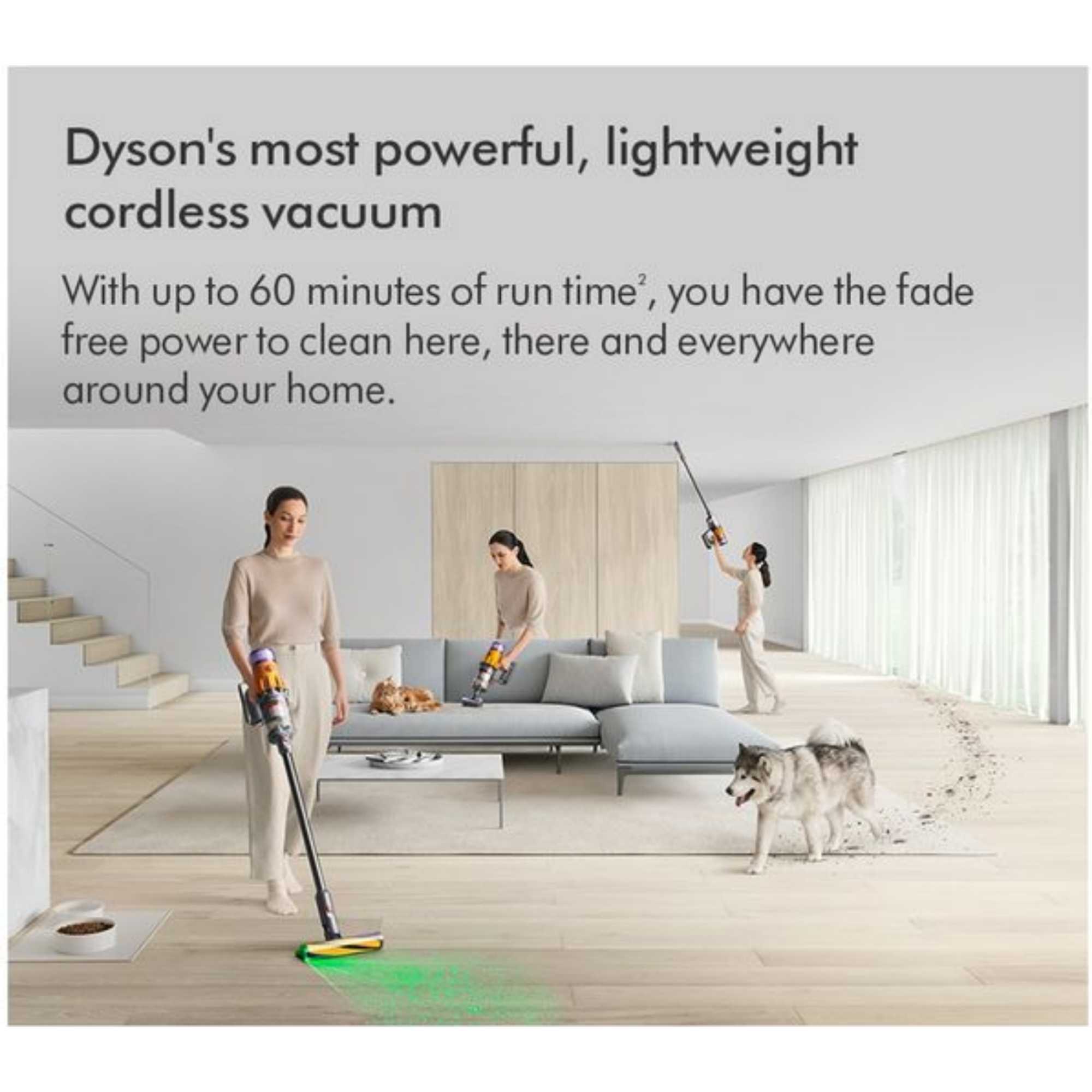 V12 Detect Slim Absolute Cordless Vacuum Cleaner, Yellow / Nickel