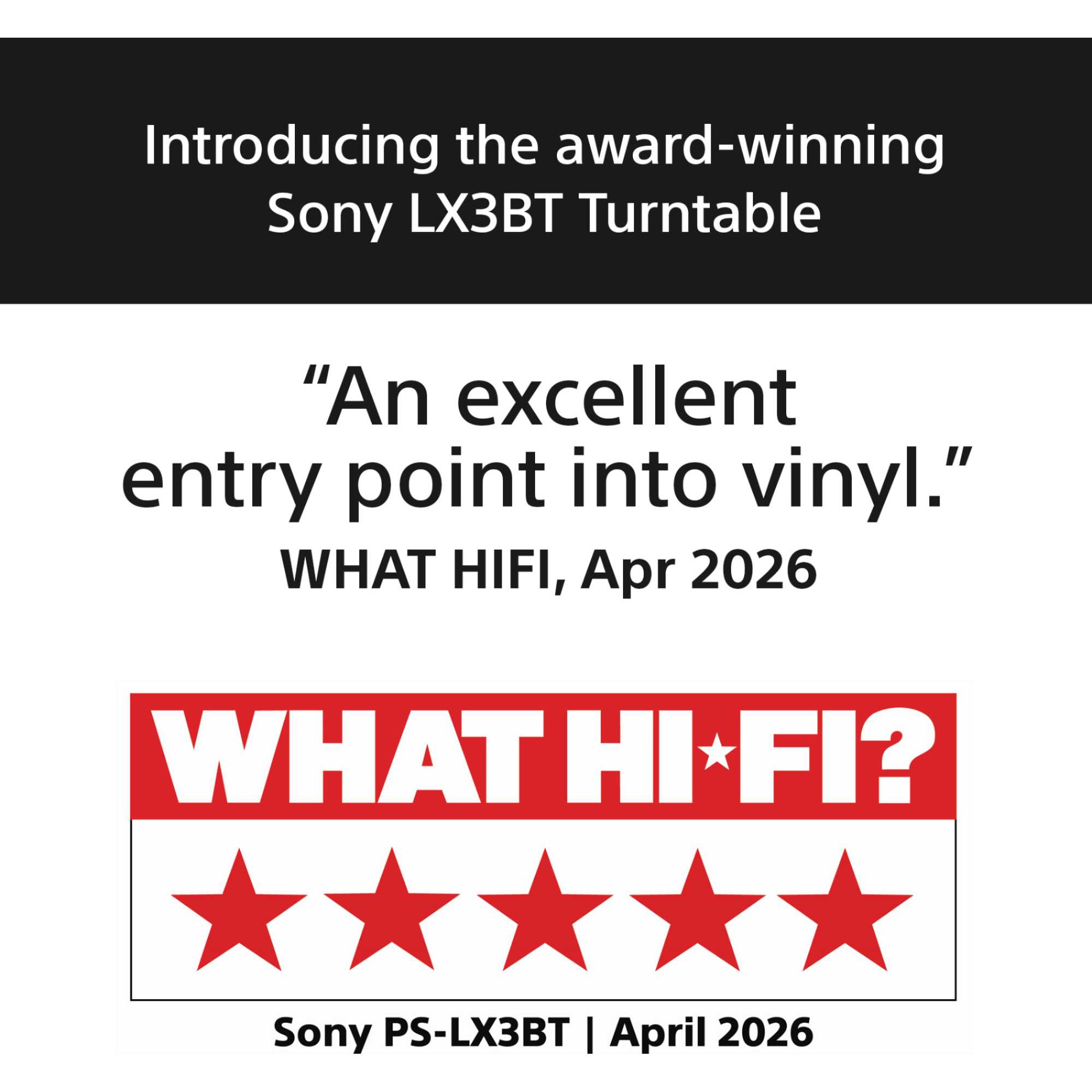 PS-LX3BT Full Auto Bluetooth Wireless Turntable - Black