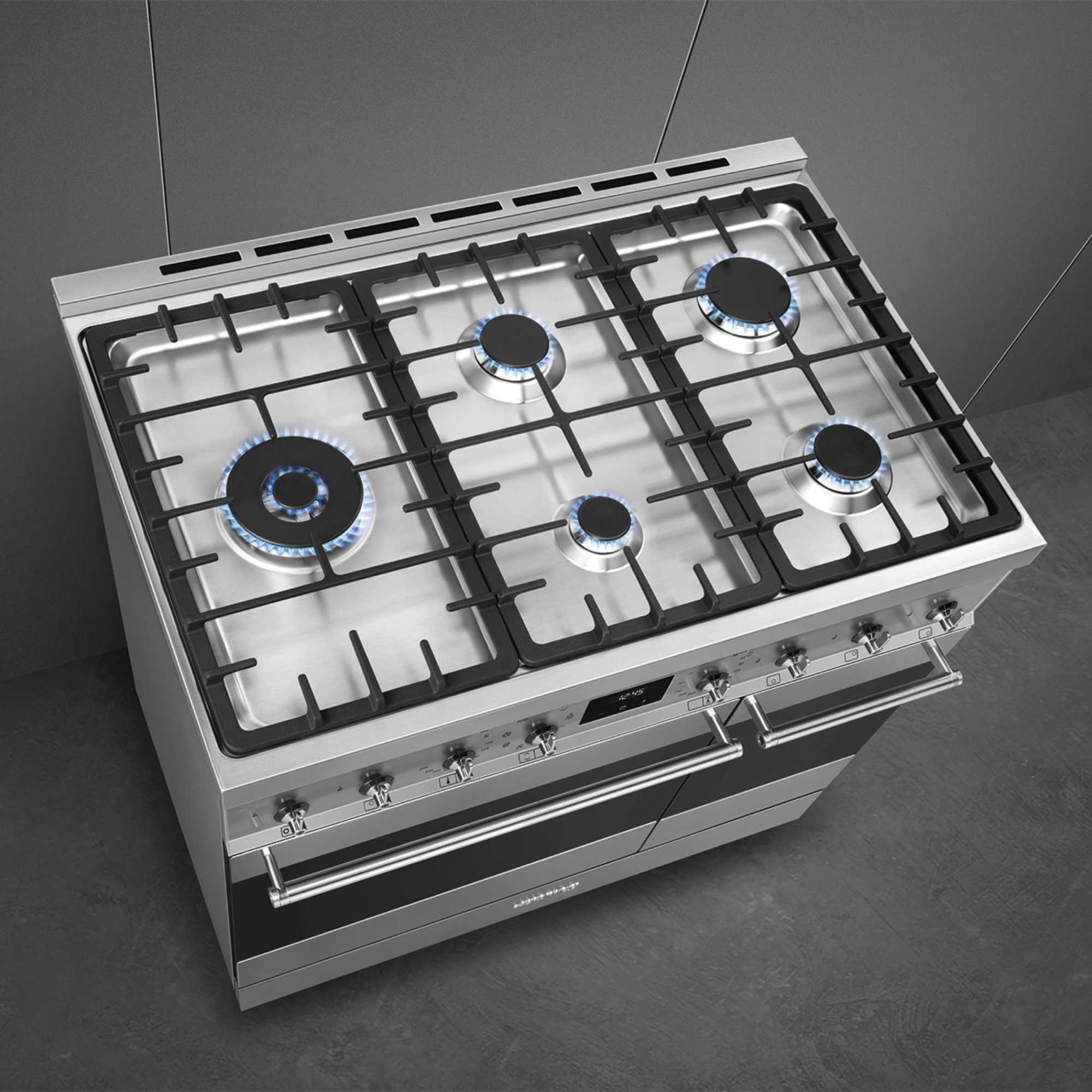 Hughes Trade Business Smeg C92GMX2 90cm Double Cavity Dual Fuel Cooker