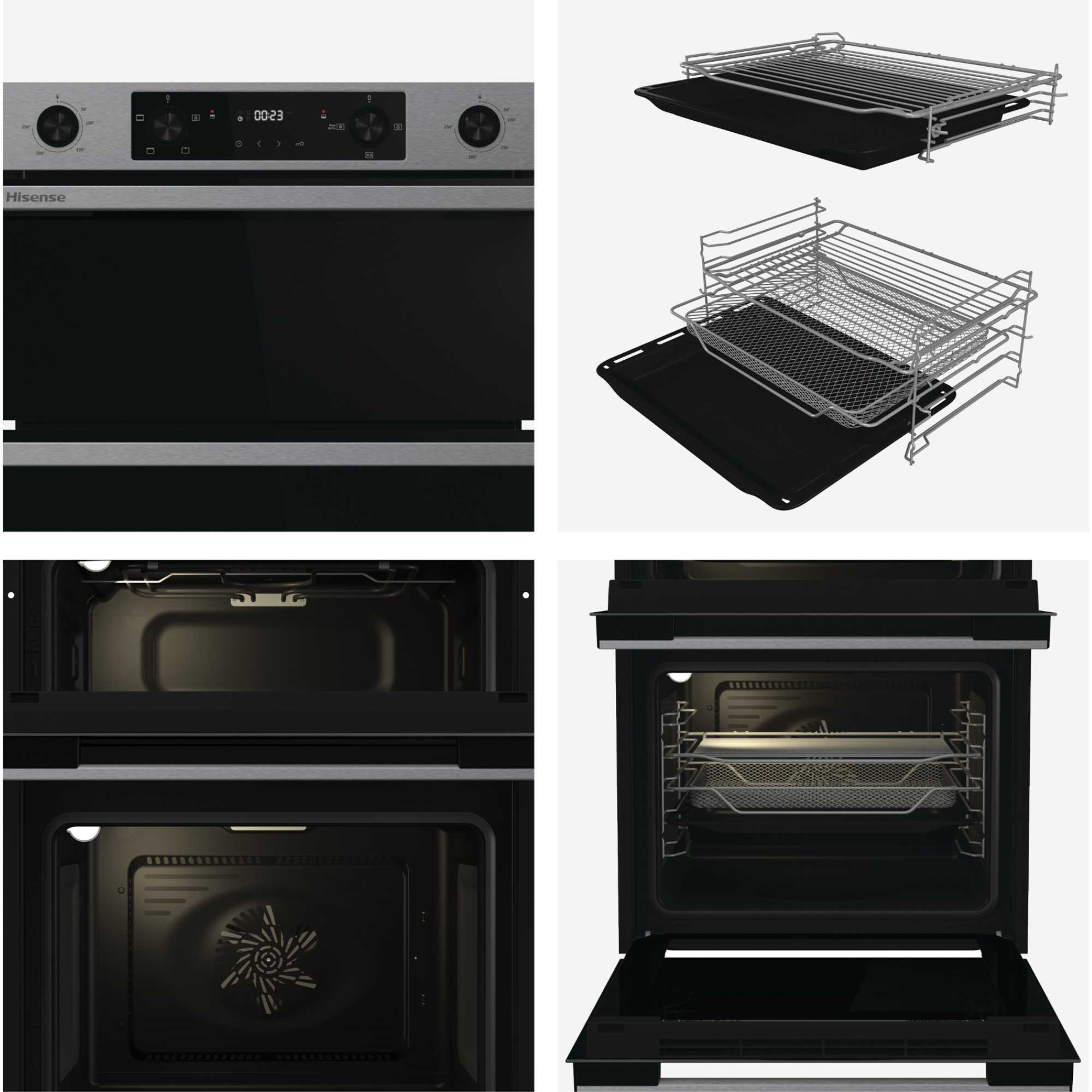 Hi6 BID914221CX Electric Built-in Double Oven - Stainless Steel