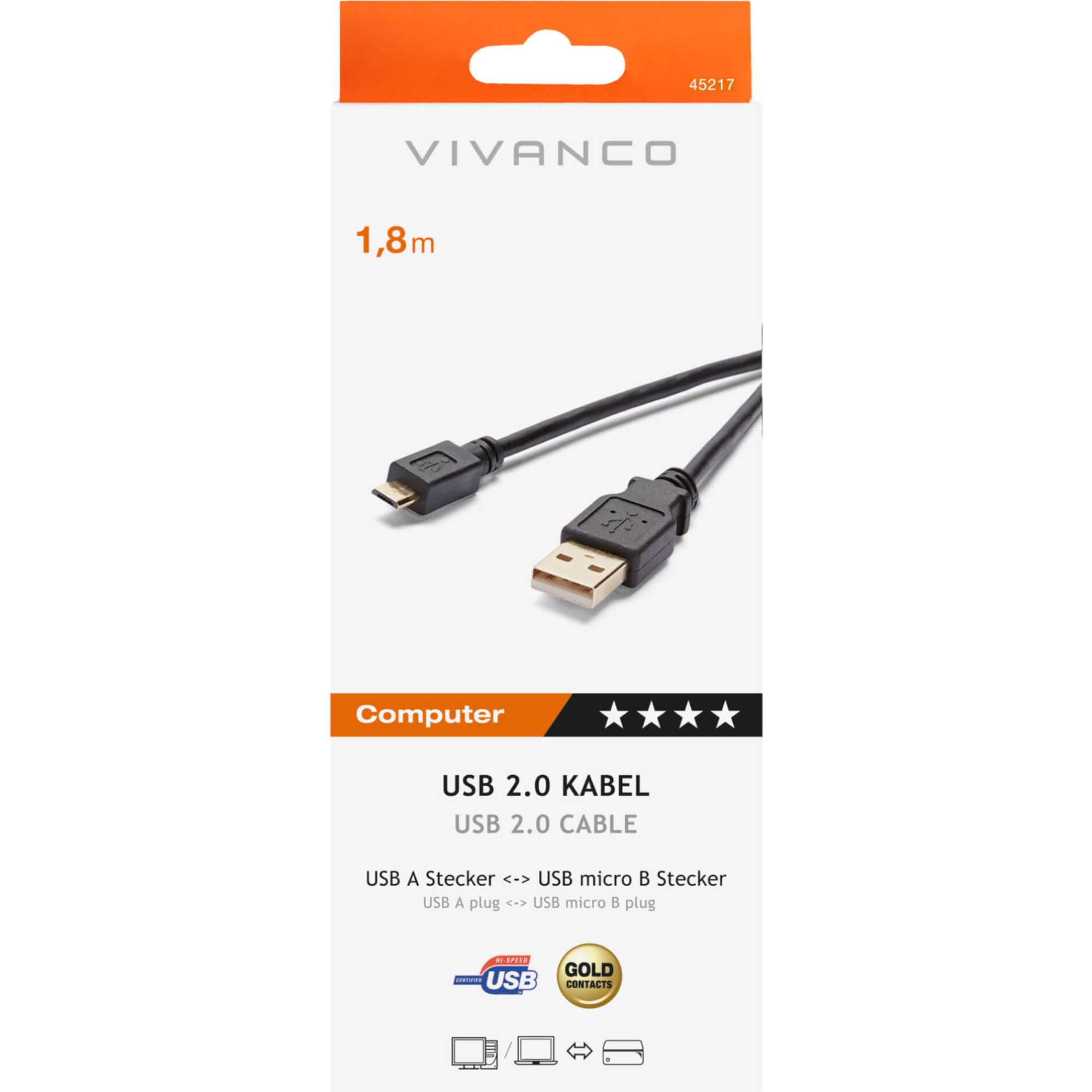 CCU618MC1 1.8m USB Type A to Micro USB