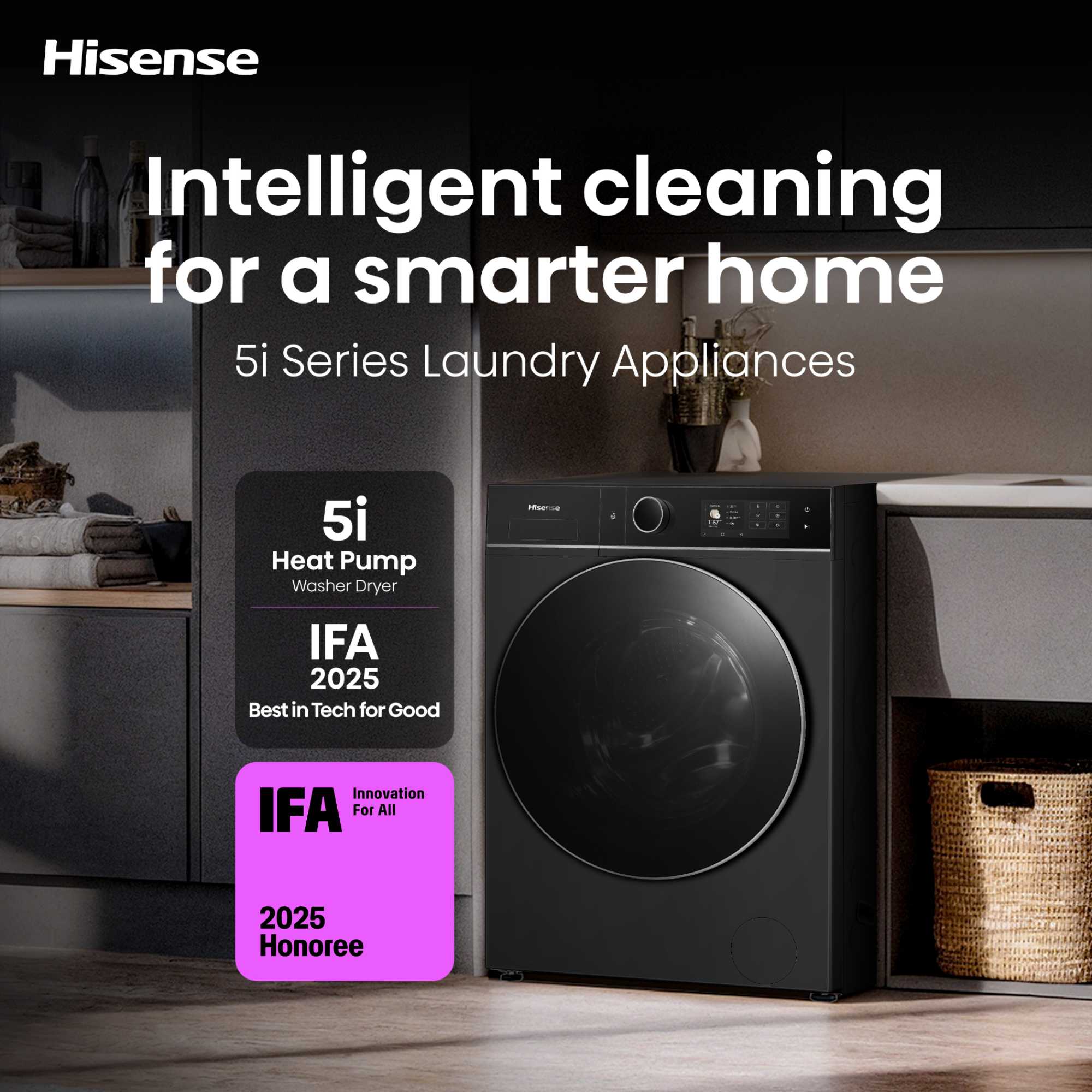 WD5I1245BBRH 12/8kg 1400rpm Washer Dryer - Black