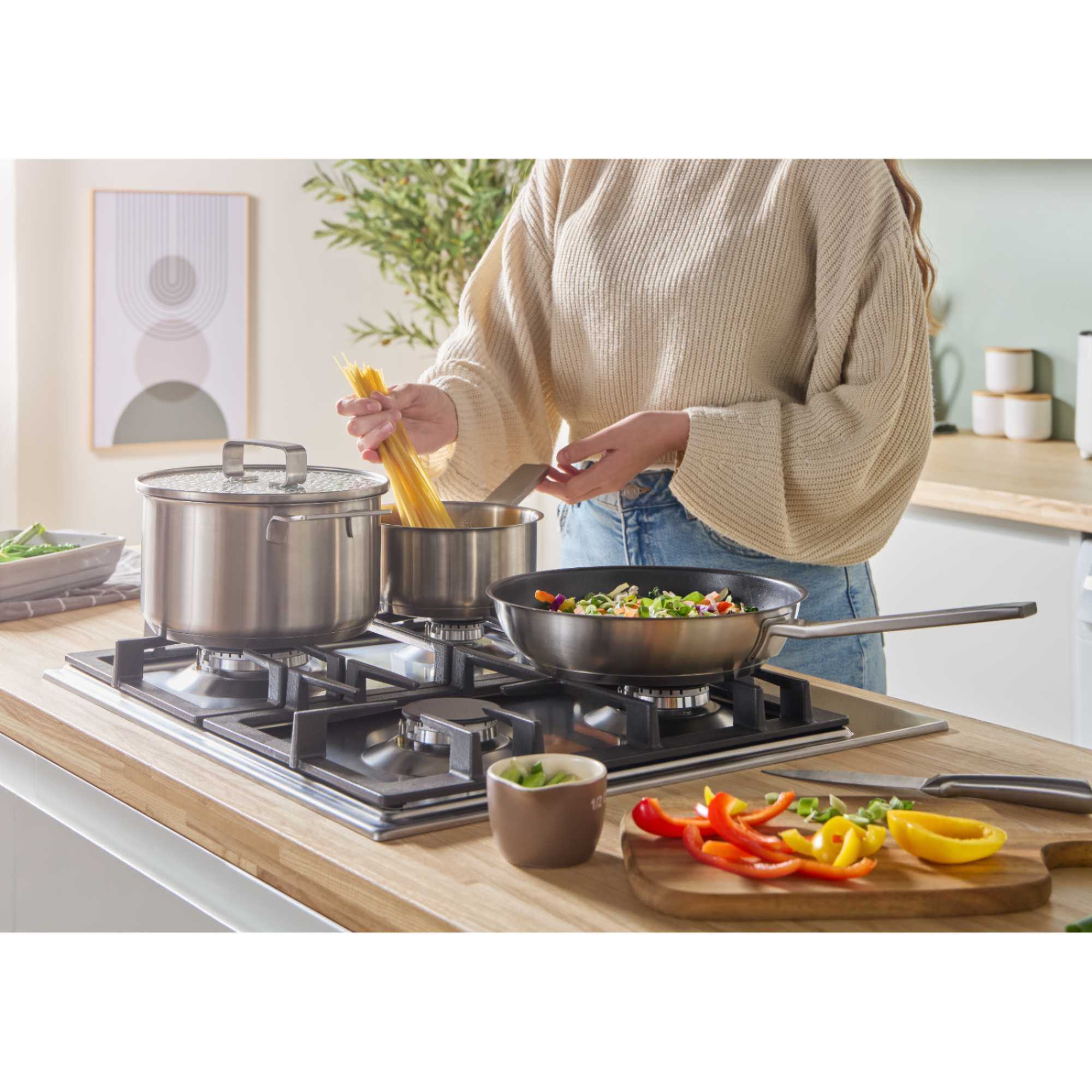 PCP6A5I90 Series 6 58cm 4 Zone Gas Hob - Stainless Steel