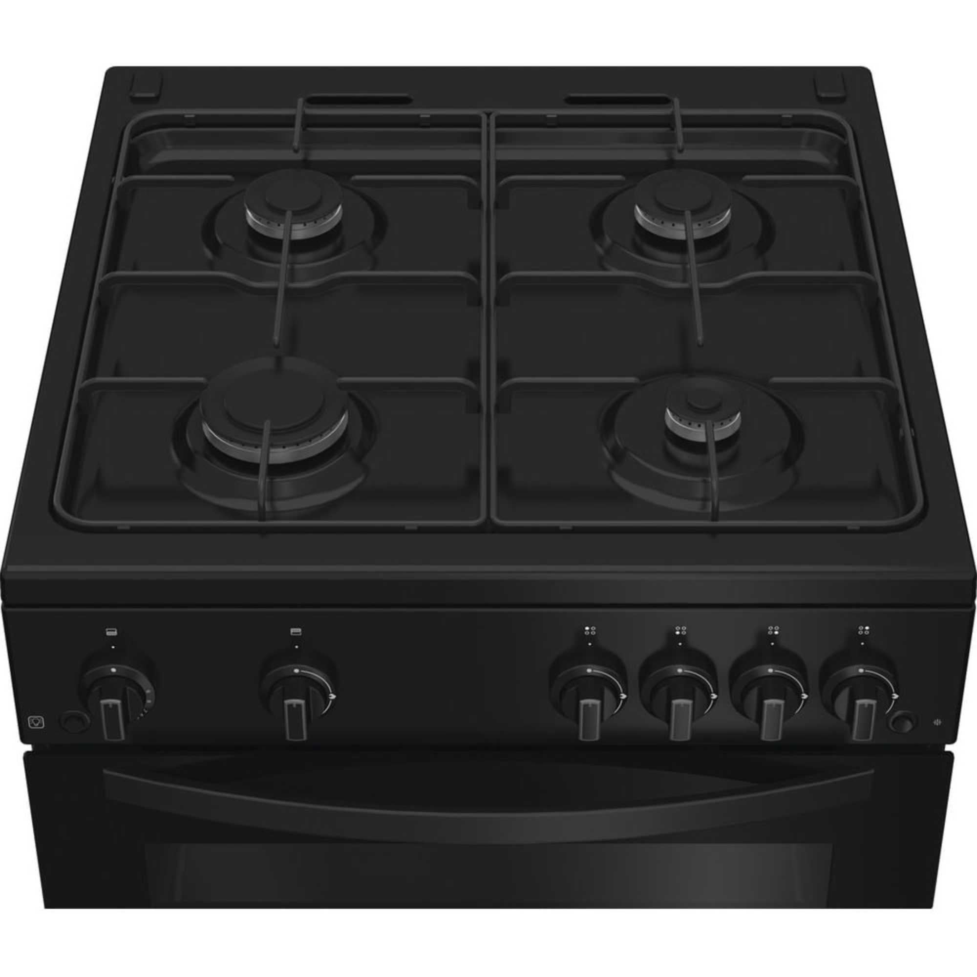 ITG6GB 60cm Gas Twin Cavity Cooker with 4 Gas Buner Hob - Black
