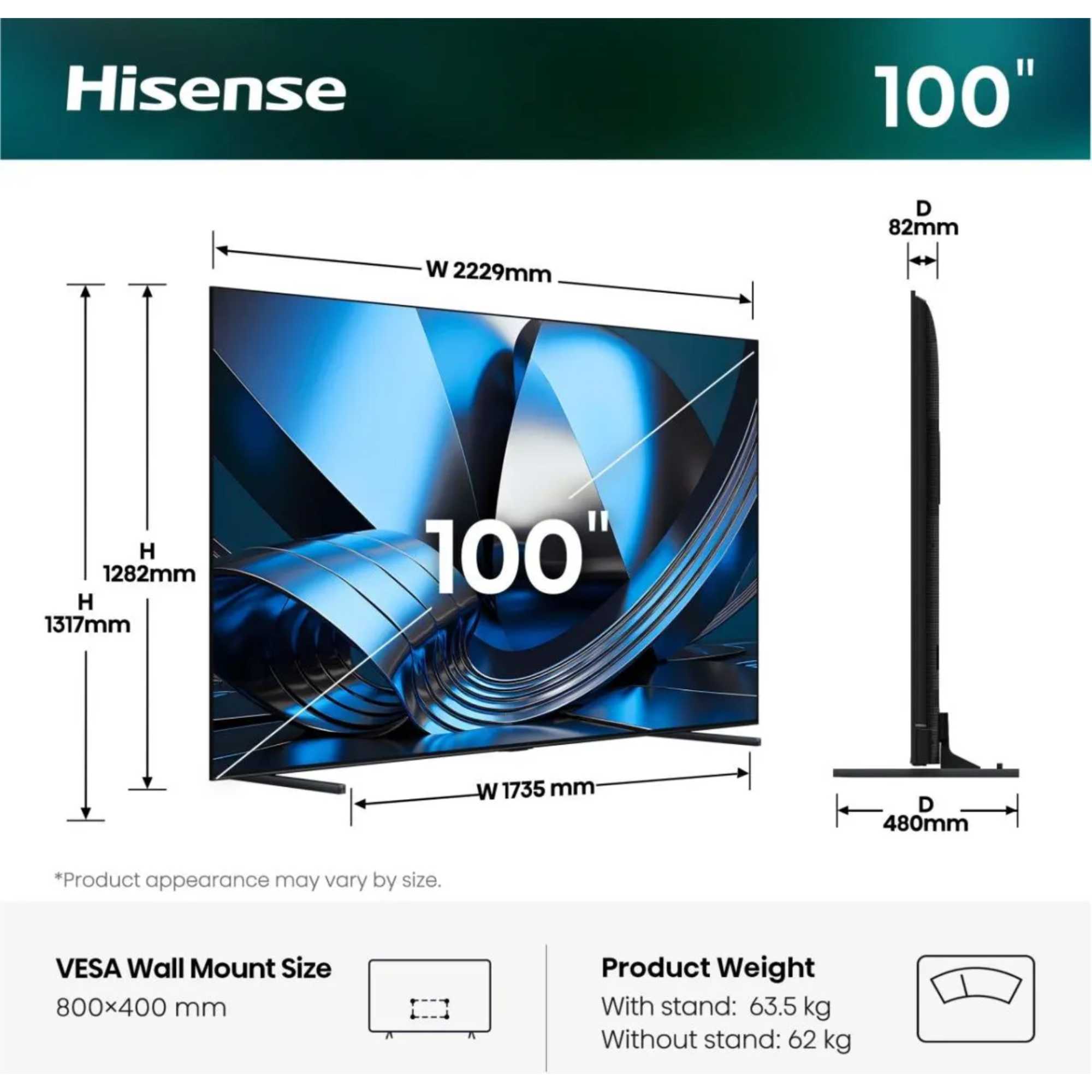 U7S 100" 4K Ultra HD ULED MiniLED Smart TV - 100U7STUK
