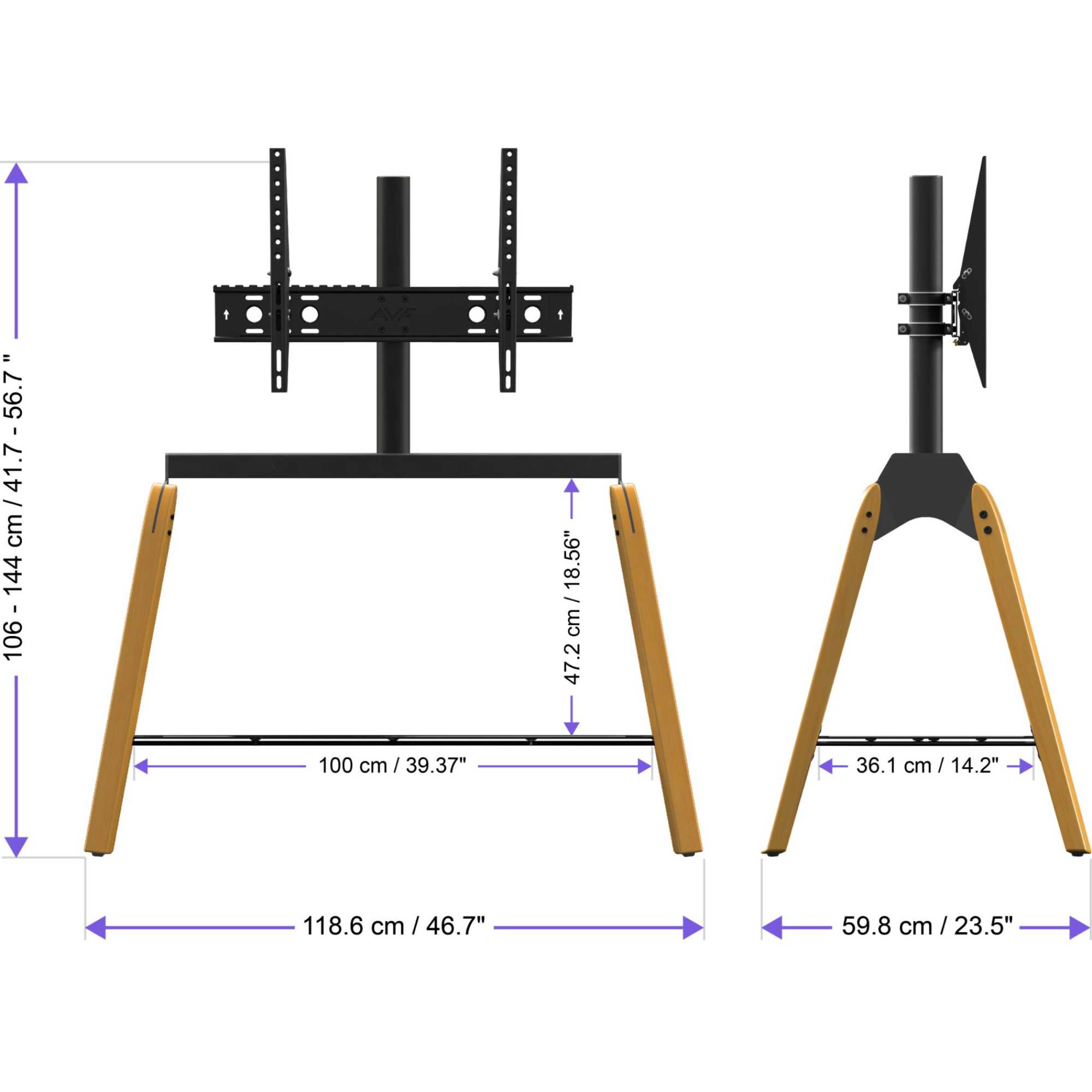 FSL1120HOQLWB-2 Hoxton Quad TV Stand - Light Wood