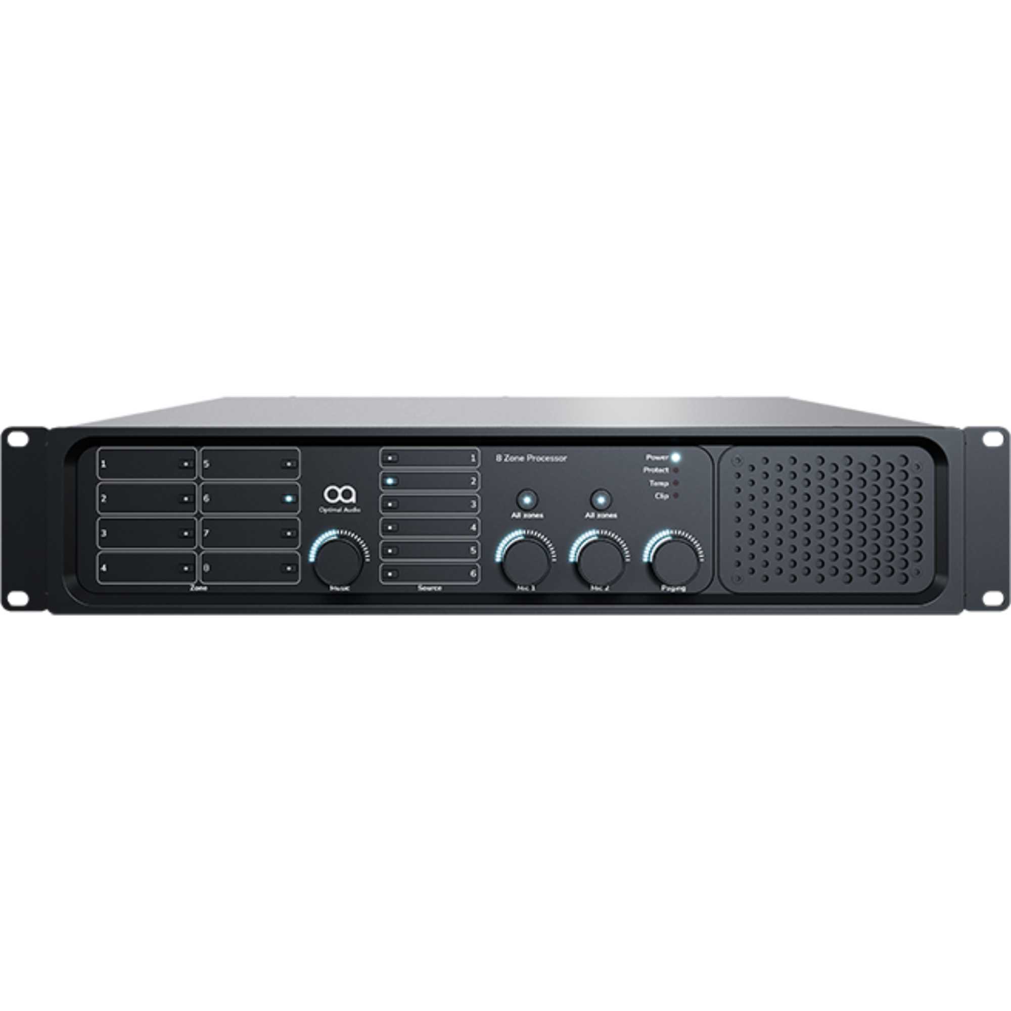 Zone 8P Audio Controller with DSP, Amplification & WebApp - Black