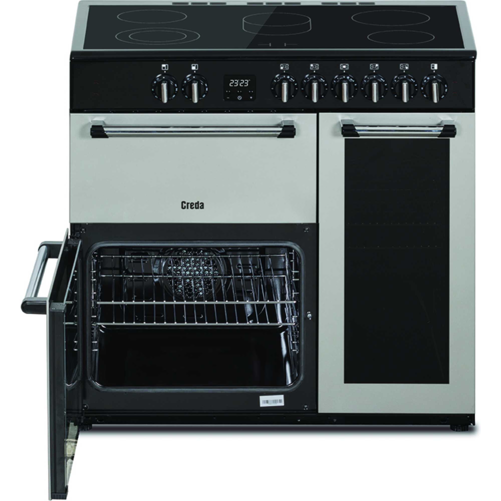 C90RCC 90cm Electric Range Cooker with 5 Ceramic Hobs - Silver