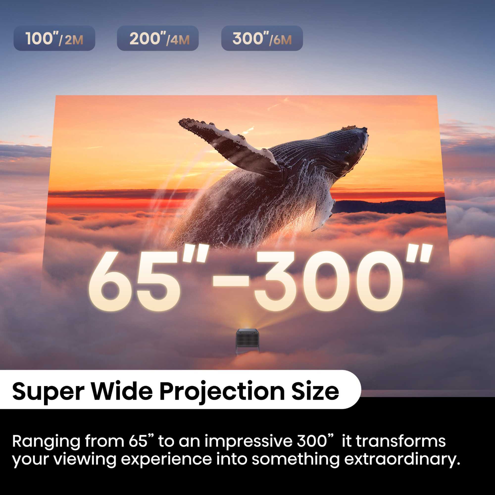 C2TUK-ULTRA 65-300" Triple Laser Smart Projector 4K Ultra HD