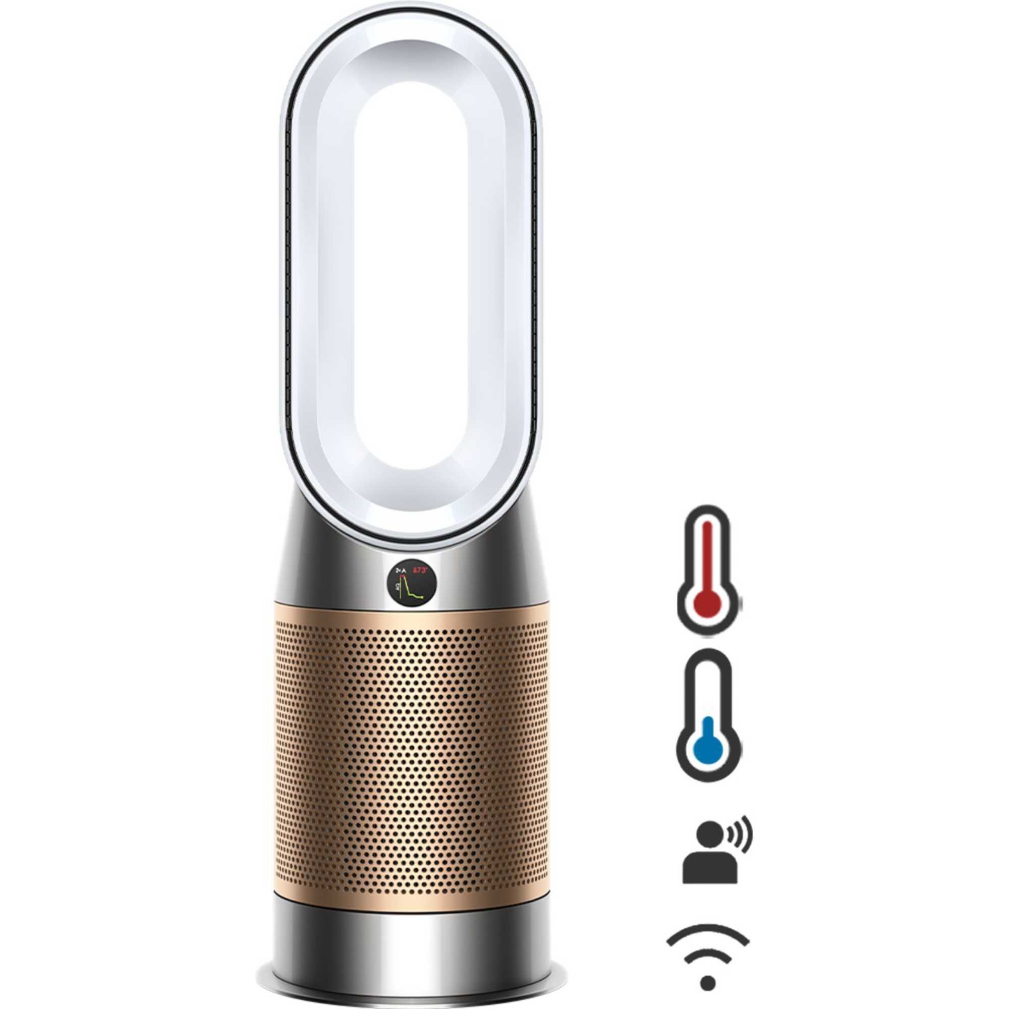 HP12 Hot+Cool De-NOx Purifying Fan Heater - White/Gold