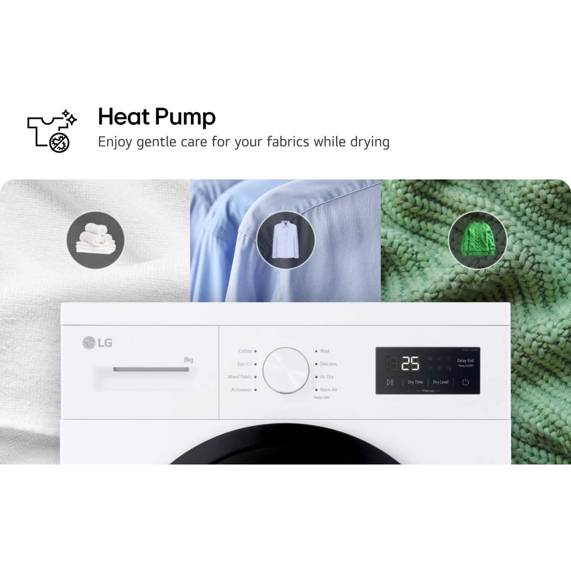 RHA1008NWK 8kg Heat Pump Dryer - White