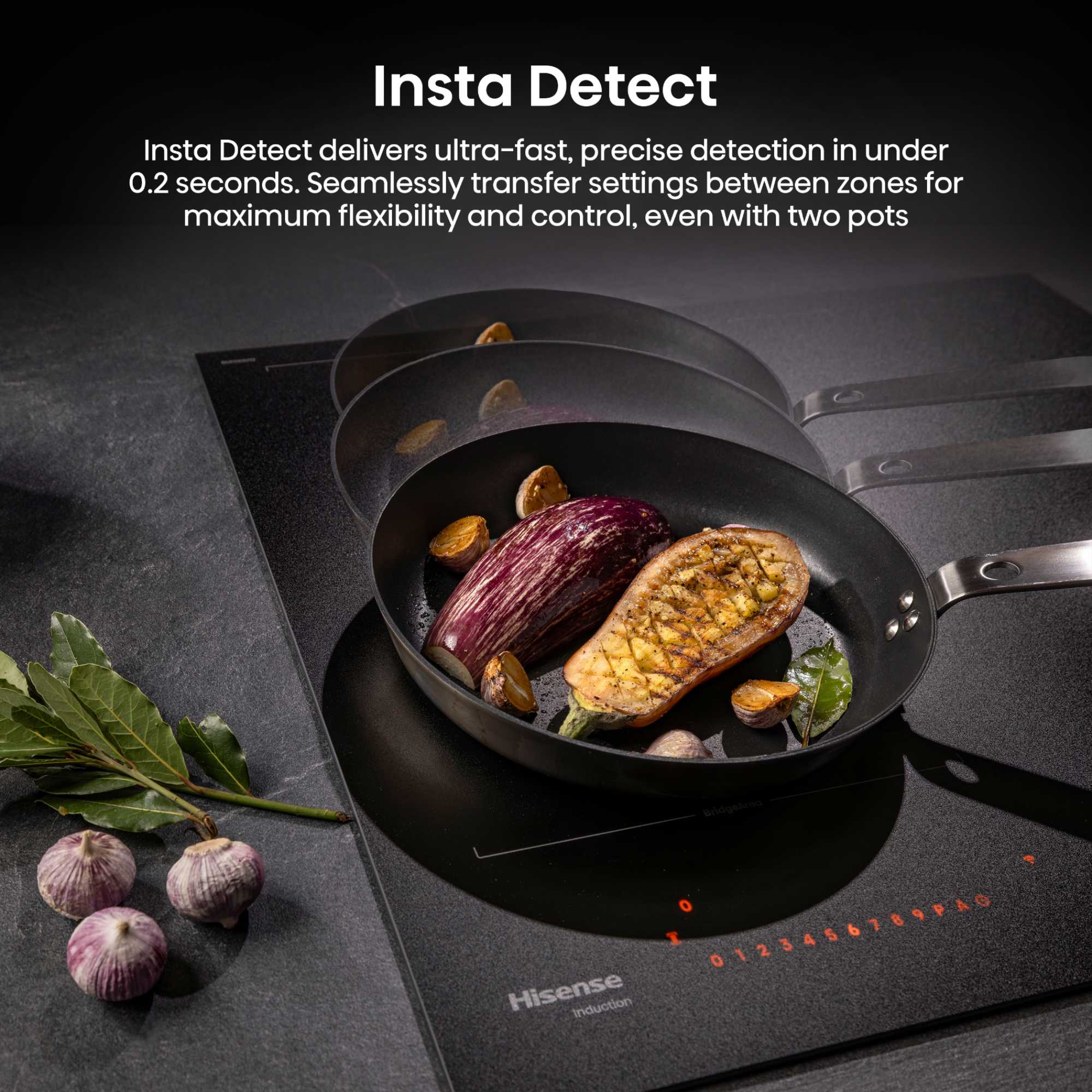 HI6443SRWF Hi8 60cm 4 Zone Induction Hob - Matt Black