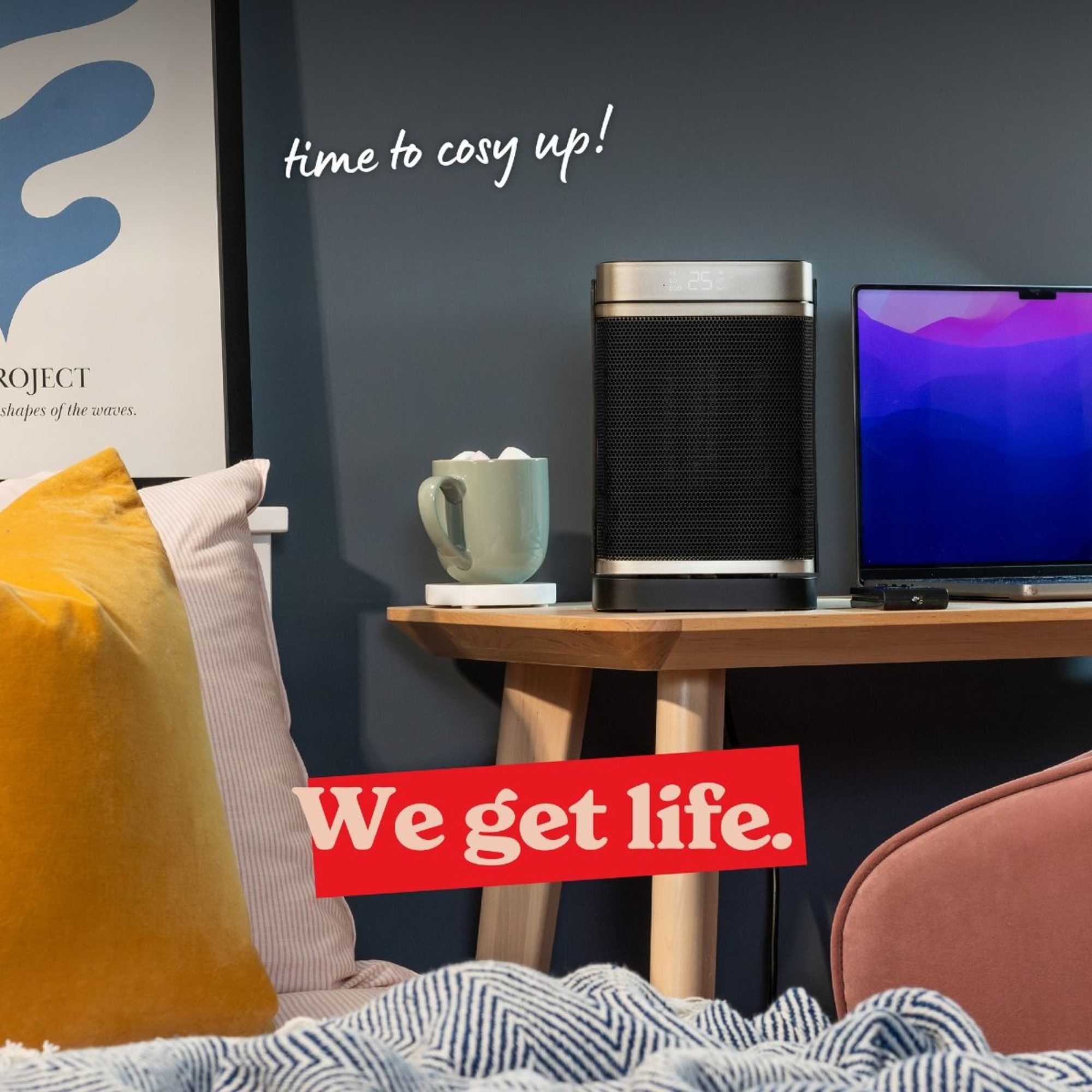 RHCH2001G Ceramic Fan Heater - Black & Gold