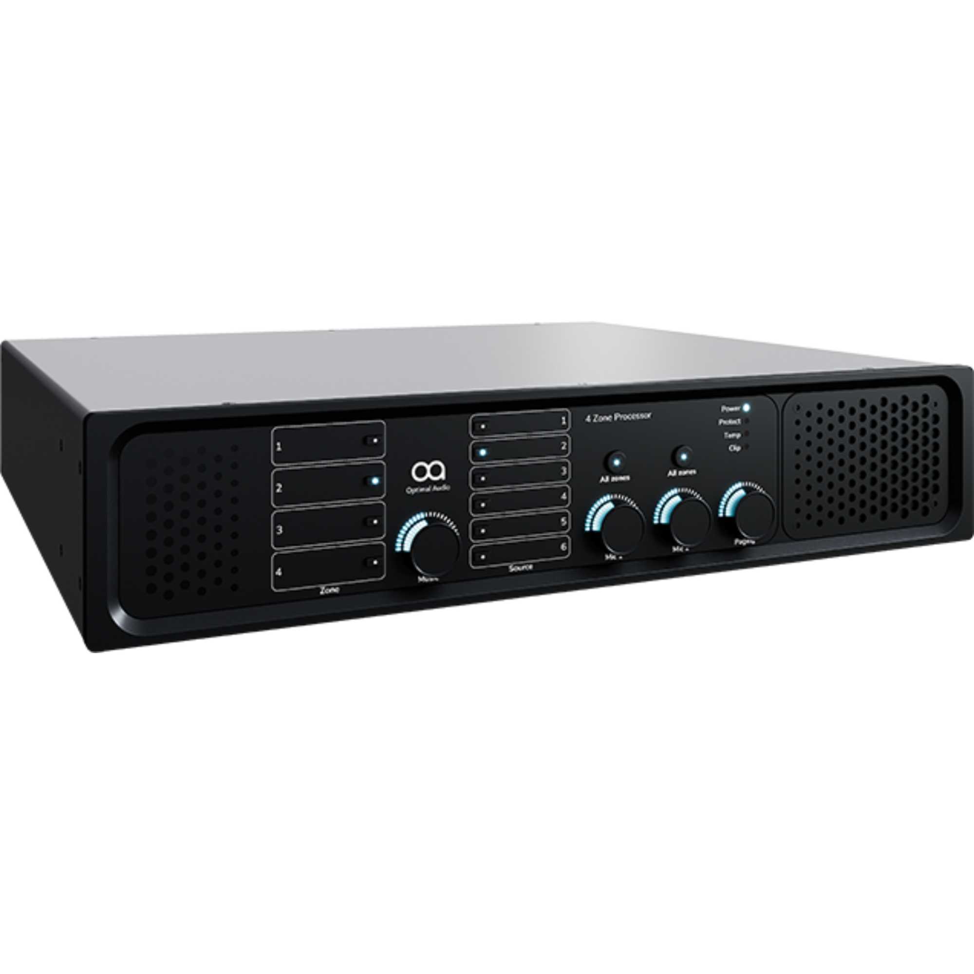 Zone 4P Audio Controller with DSP, Amplification & WebApp - Black